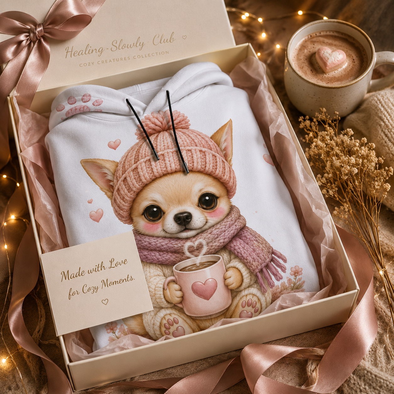 All-Over Print Women’s Hoodie With Decorative Ears