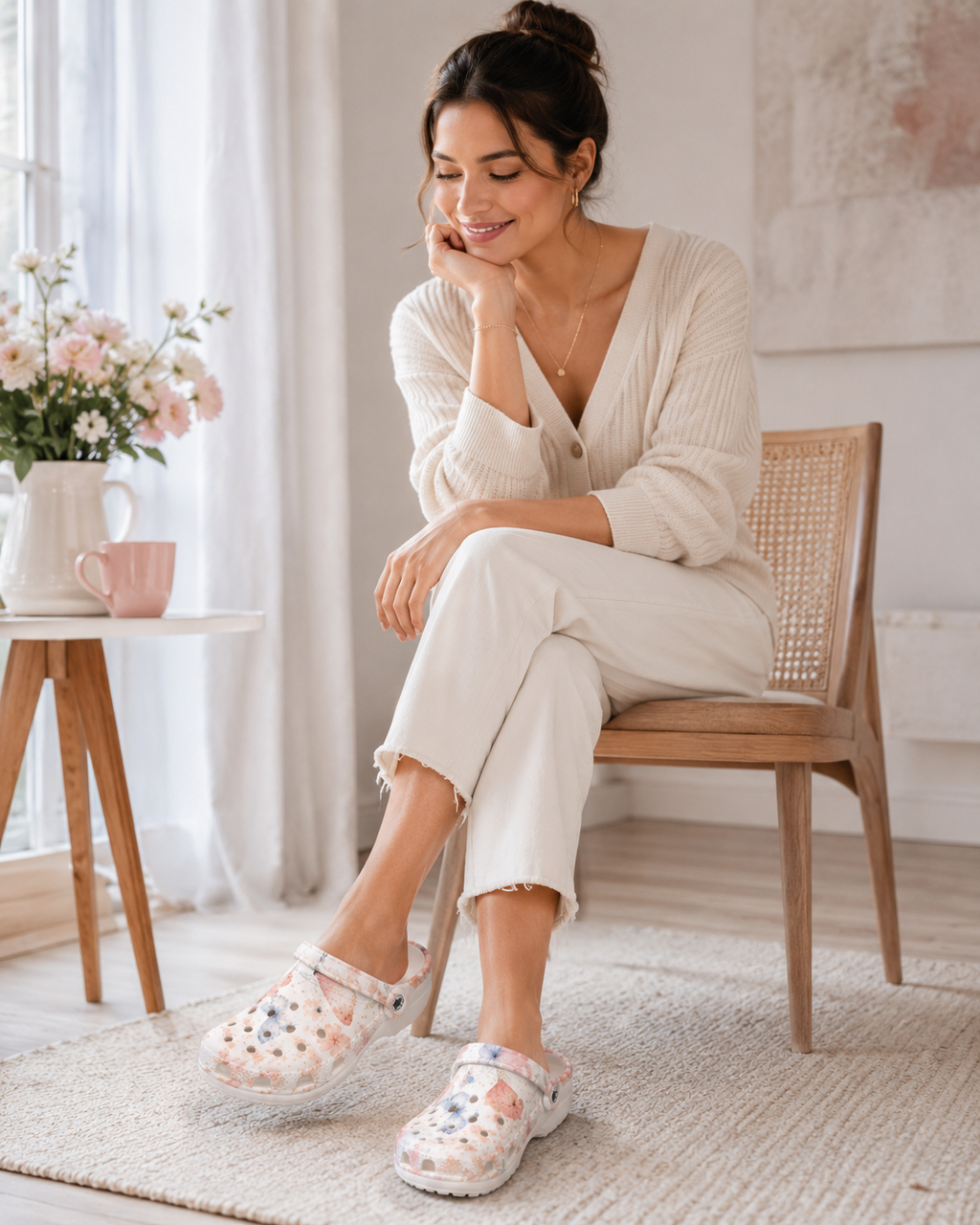 Butterfly Garden Comfort Clogs – Floral Everyday Shoes