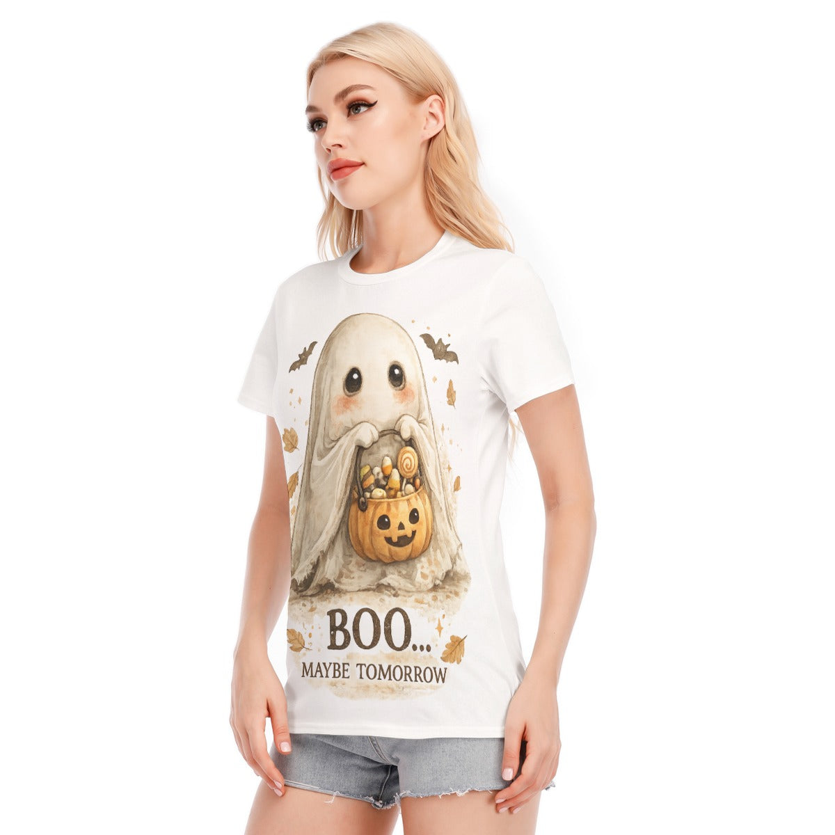 Boo… Maybe Tomorrow Ghost T-Shirt | Cozy Halloween Graphic Tee