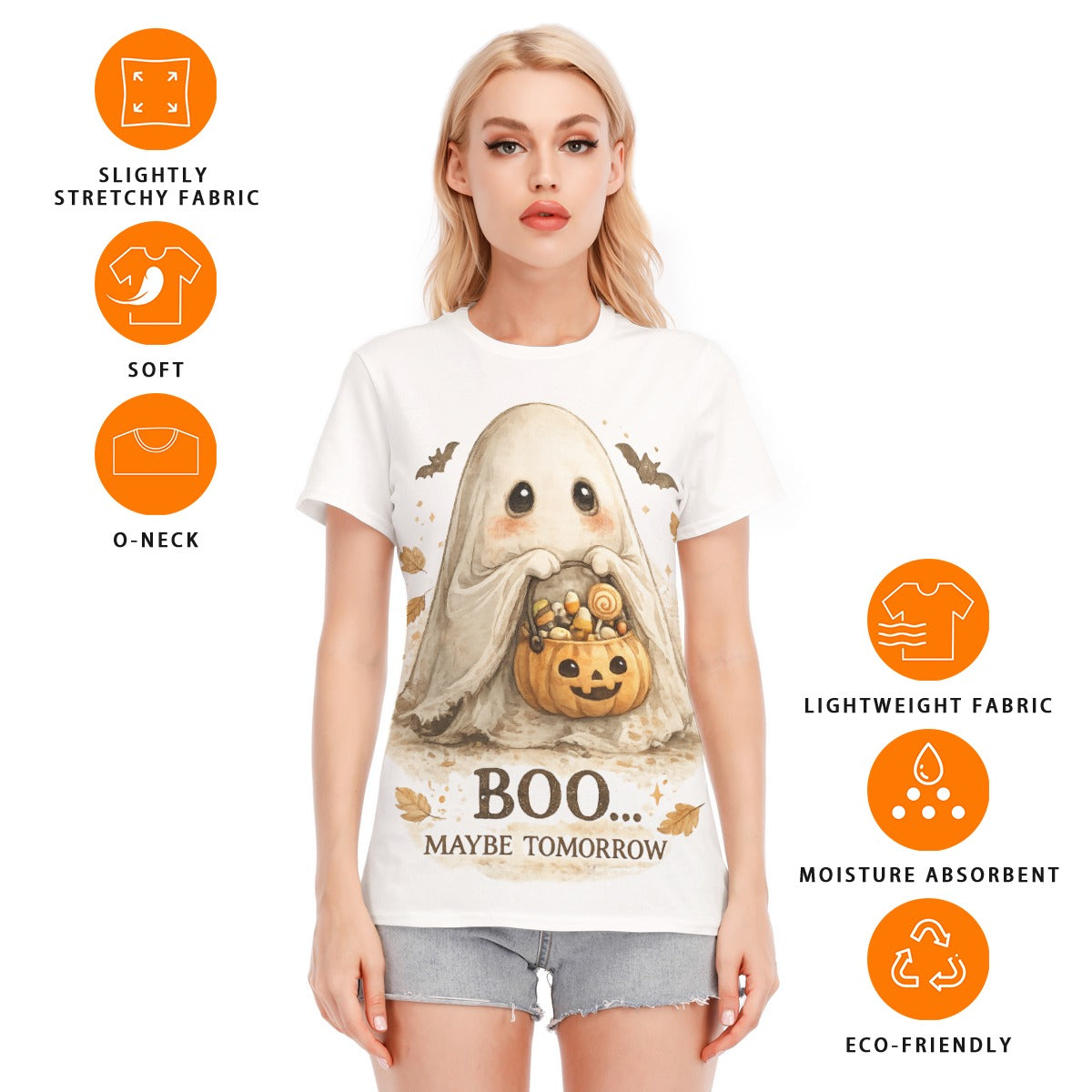 Boo… Maybe Tomorrow Ghost T-Shirt | Cozy Halloween Graphic Tee