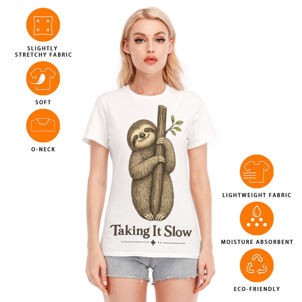 All-Over Print Women's Round Neck T-Shirt | 190GSM Cotton
