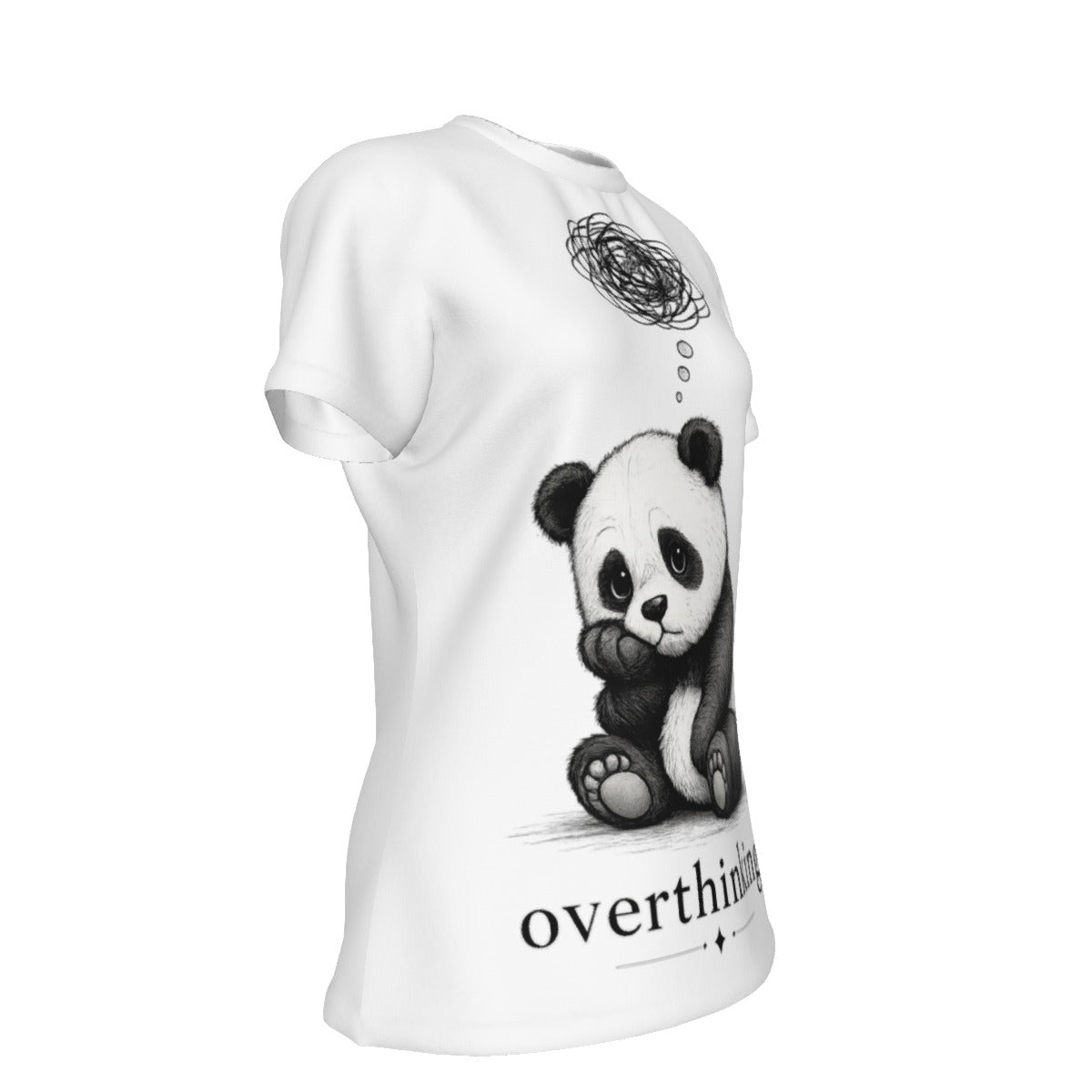 Overthinking Panda T-Shirt | Cute Anxiety Shirt for Women | Soft Cotton Graphic Tee