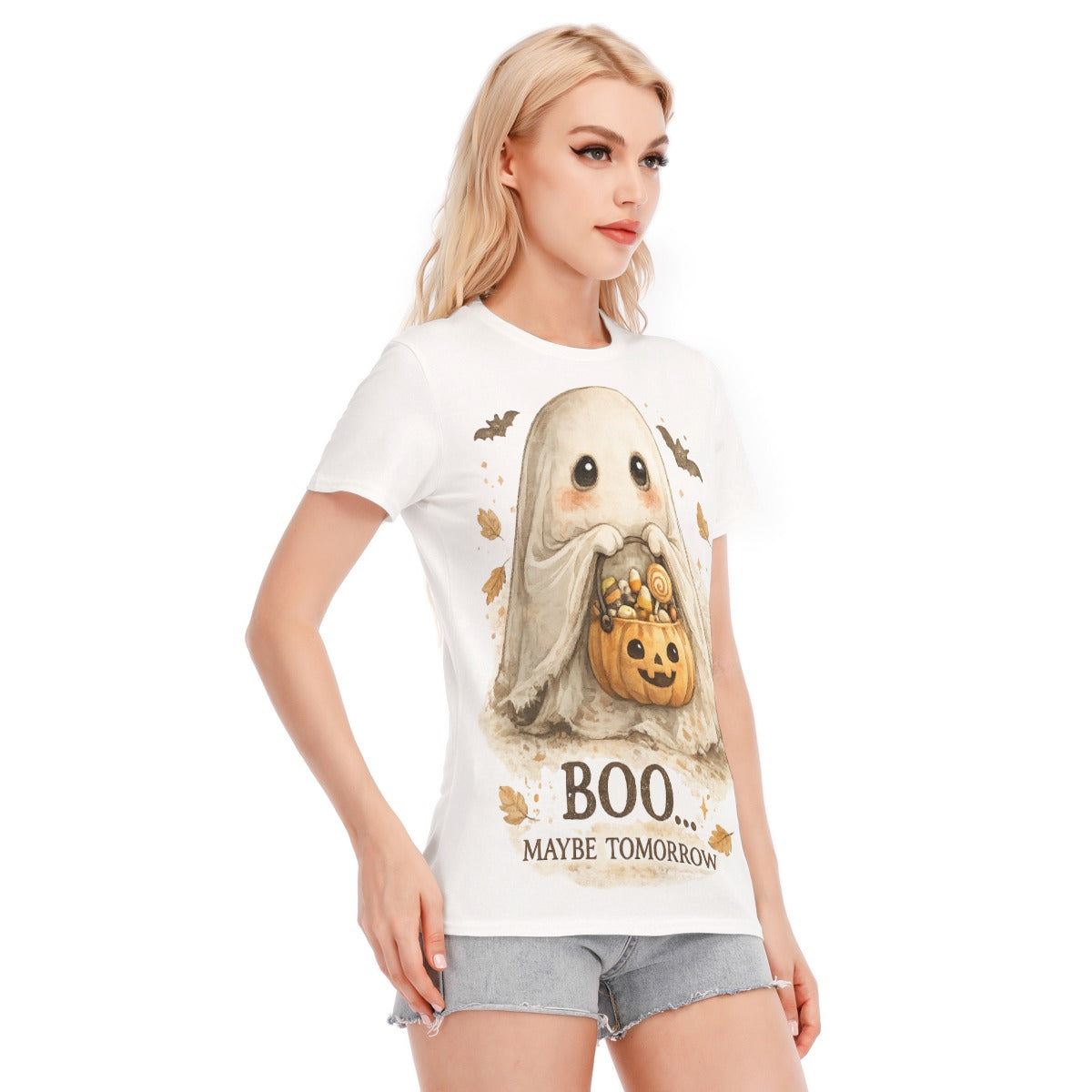 Boo… Maybe Tomorrow Ghost T-Shirt | Cozy Halloween Graphic Tee