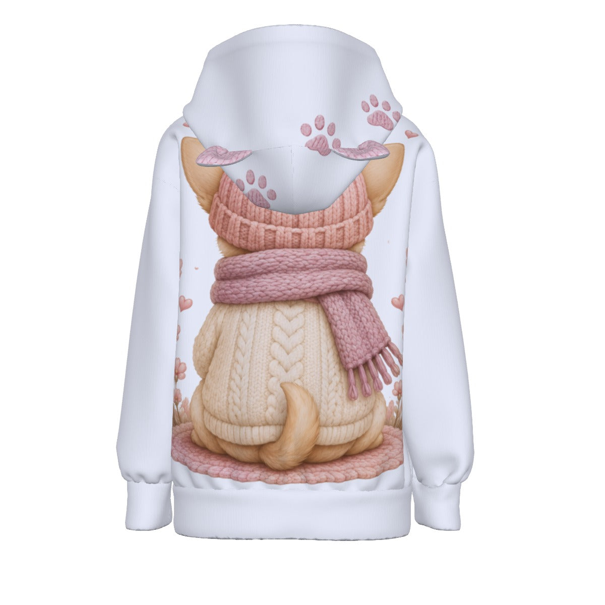 All-Over Print Women’s Hoodie With Decorative Ears