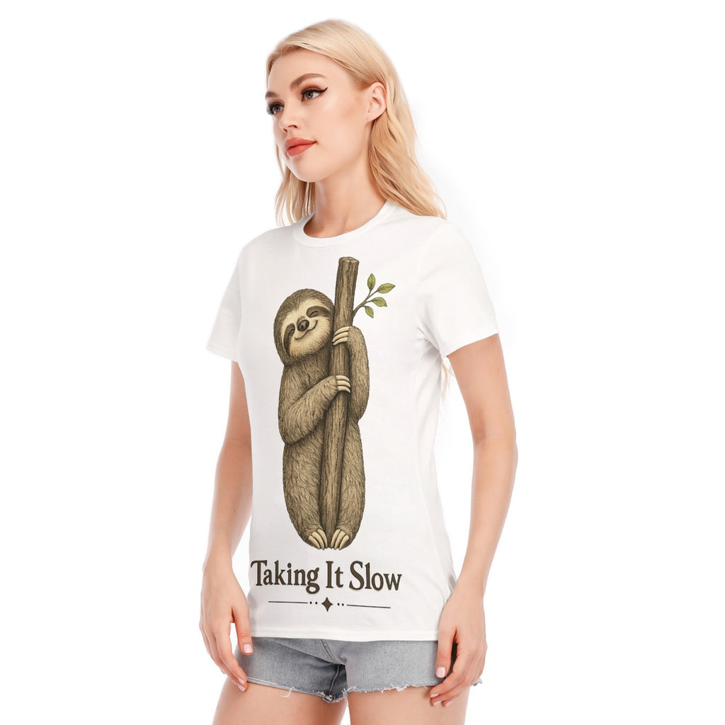 All-Over Print Women's Round Neck T-Shirt | 190GSM Cotton