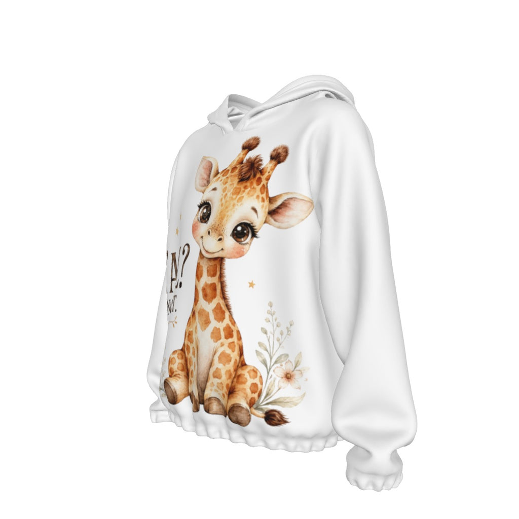 Kids “Tall? Not Yet.” Giraffe Borg Fleece Hoodie