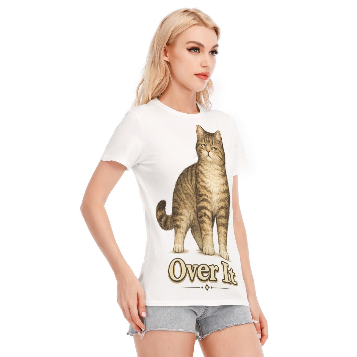 All-Over Print Women’s Round Neck T-Shirt | 190GSM Cotton