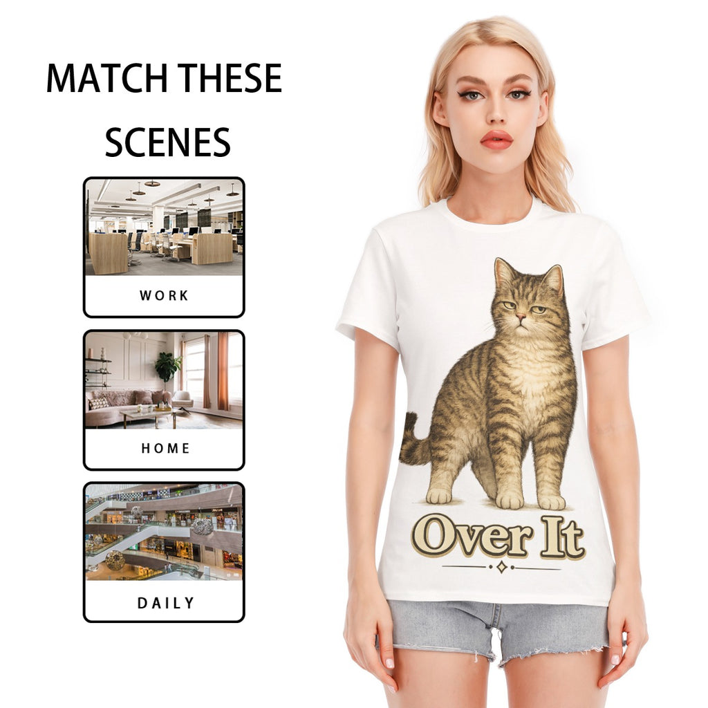 All-Over Print Women’s Round Neck T-Shirt | 190GSM Cotton
