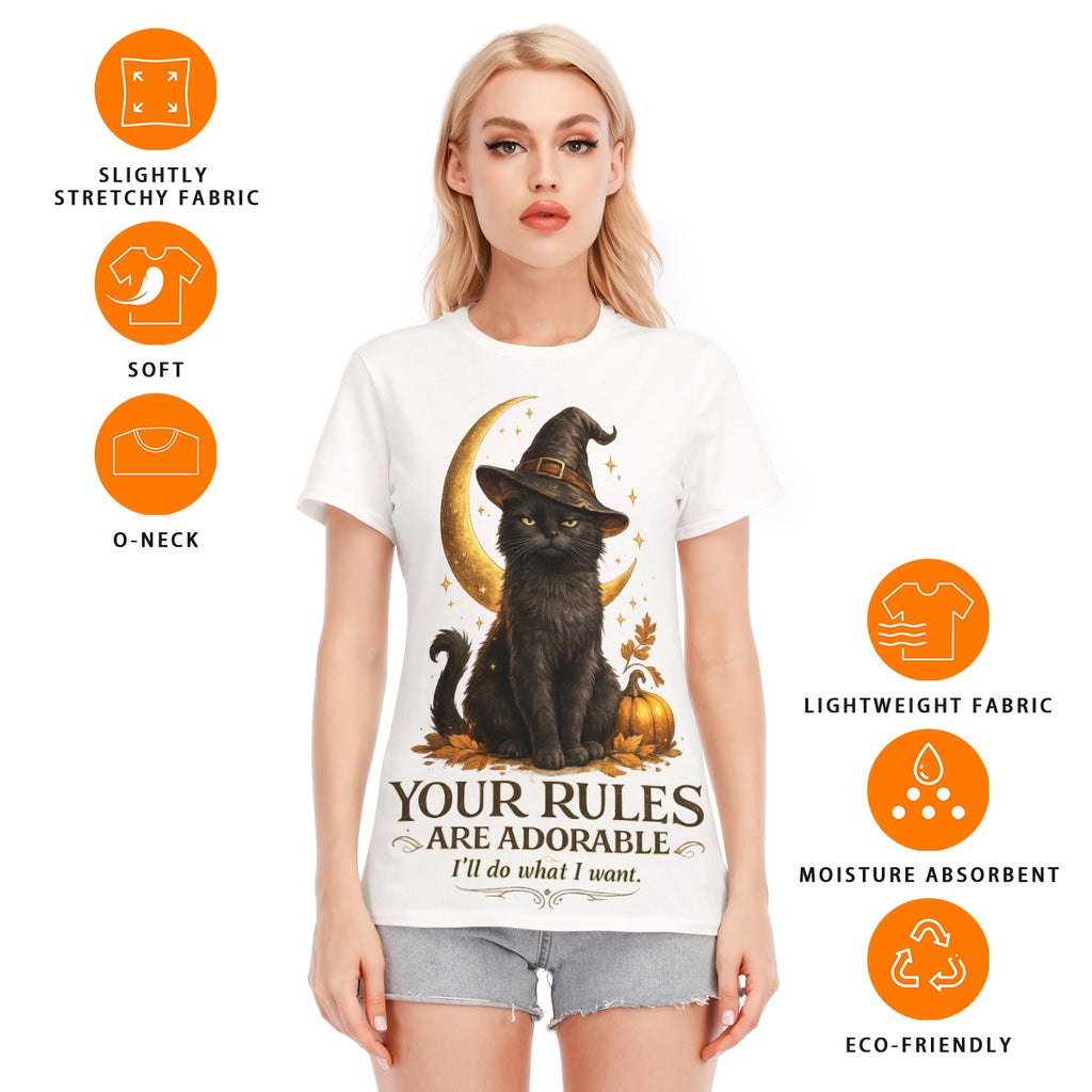 All-Over Print Women's Round Neck T-Shirt | 190GSM Cotton