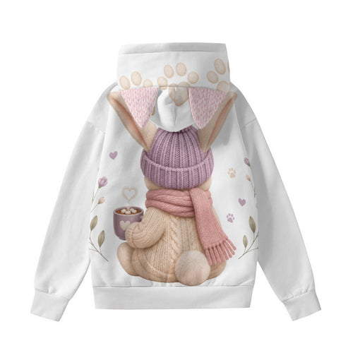 All-Over Print Women’s Hoodie With Decorative Ears