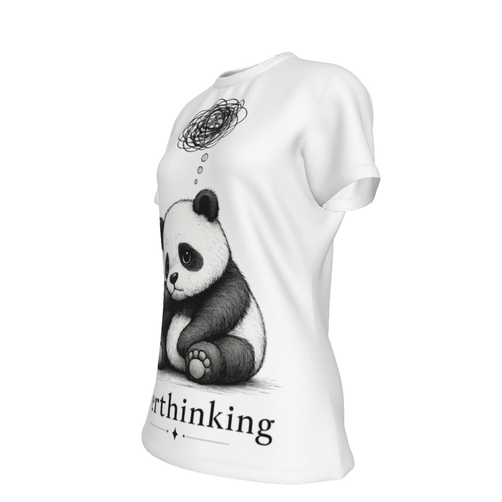 Overthinking Panda T-Shirt | Cute Anxiety Shirt for Women | Soft Cotton Graphic Tee