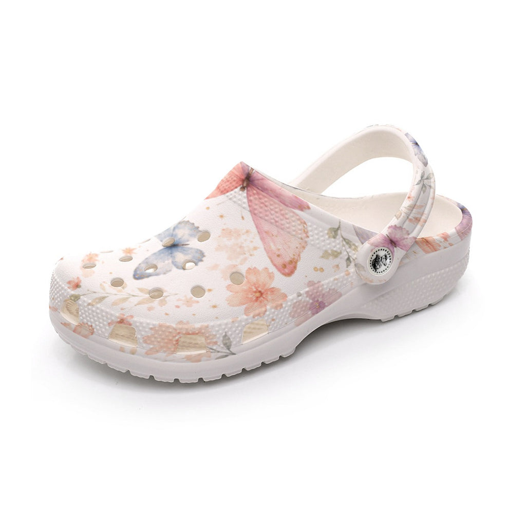 Butterfly Garden Comfort Clogs – Floral Everyday Shoes