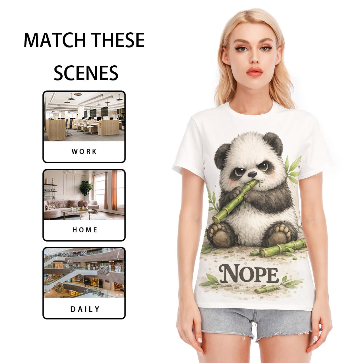 🐼 NOPE Panda Watercolor Graphic Tee | Cute Panda Shirt for Animal Lovers
