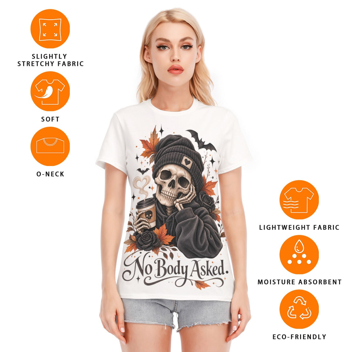 All-Over Print Women's Round Neck T-Shirt | 190GSM Cotton