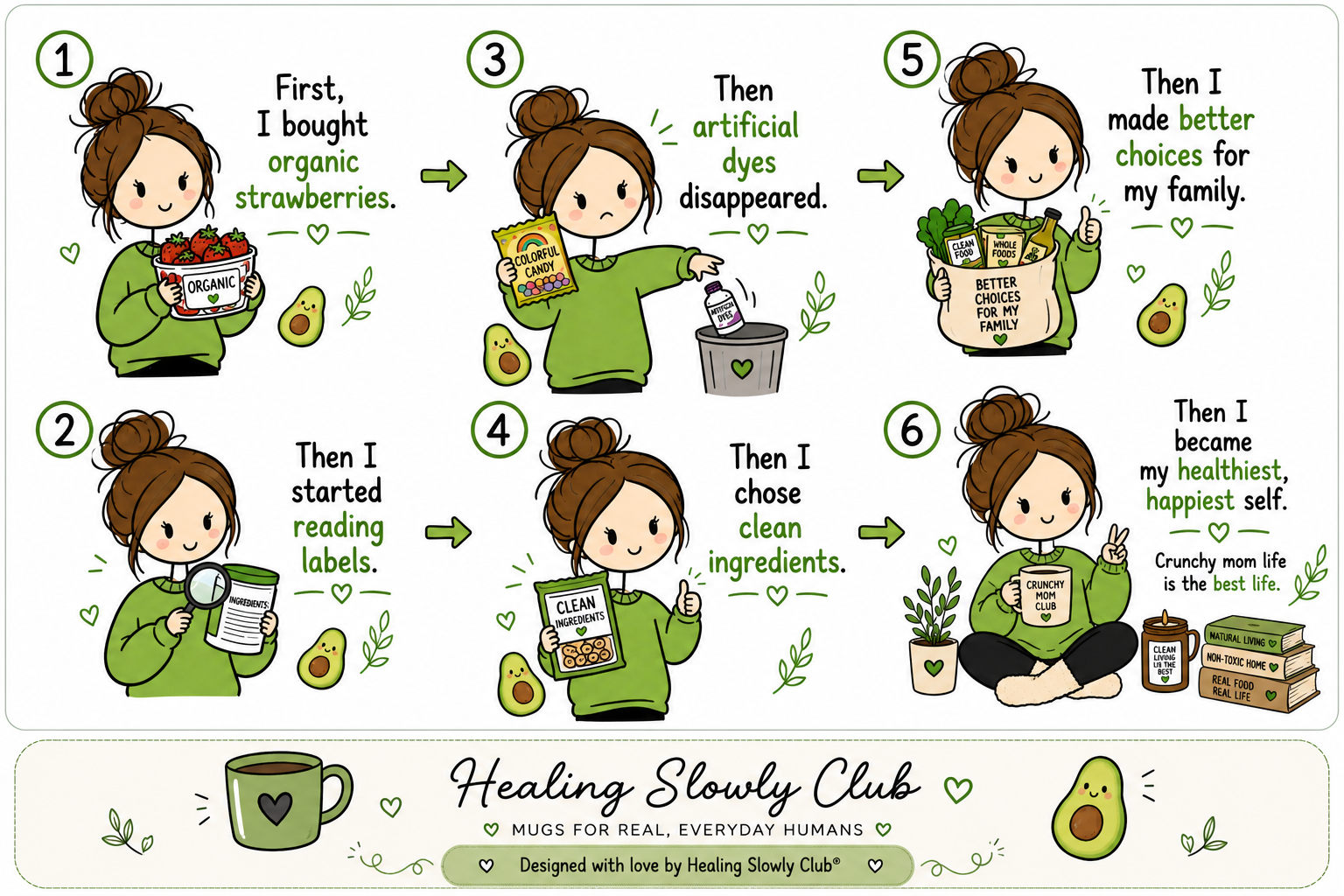 Crunchy Mom Mug | Clean Ingredients Coffee Mug | Healthy Mom Gift | Funny Organic Lifestyle Mug