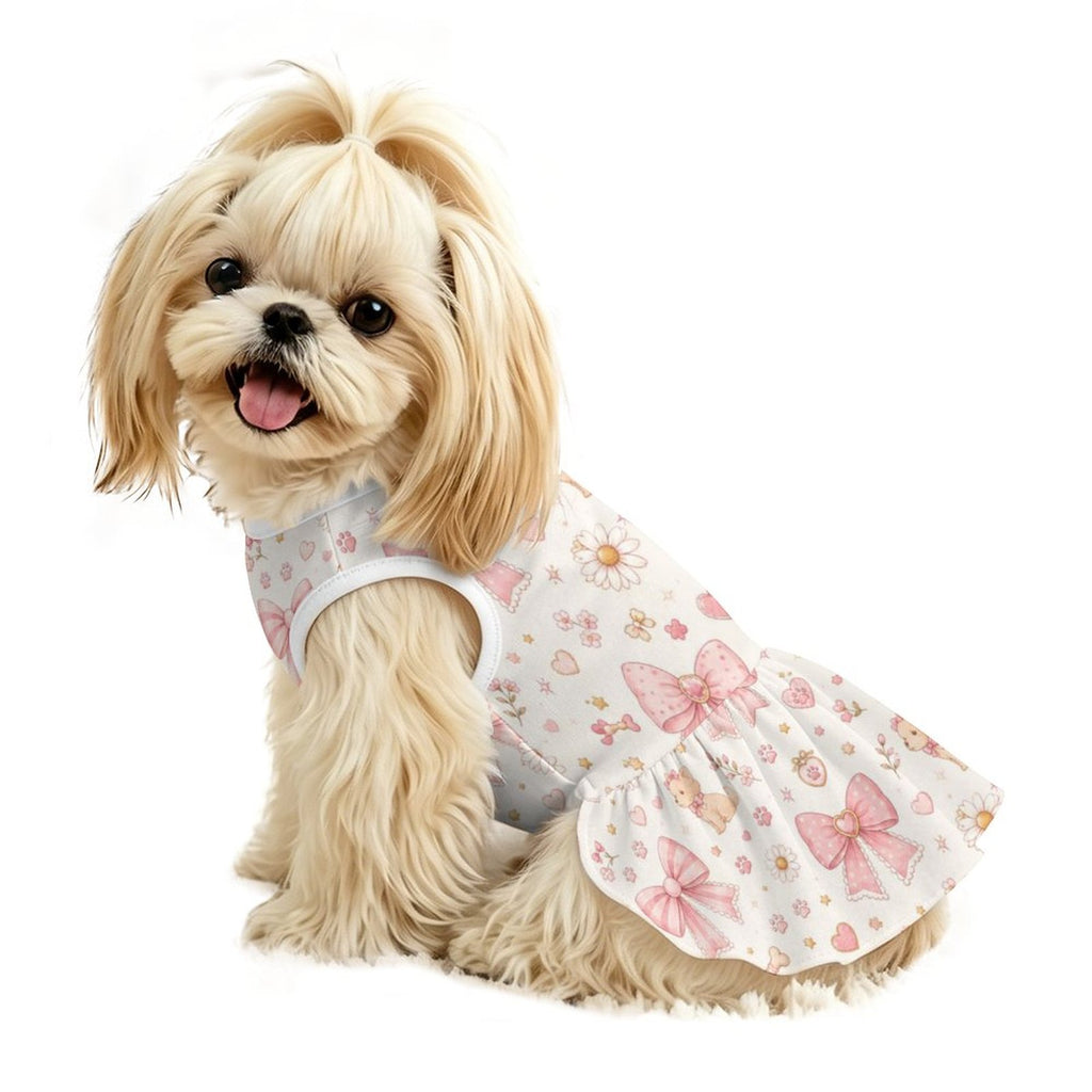 Sweet Bow Ruffle Dog Dress – Small Dog Sizes 2XS–L