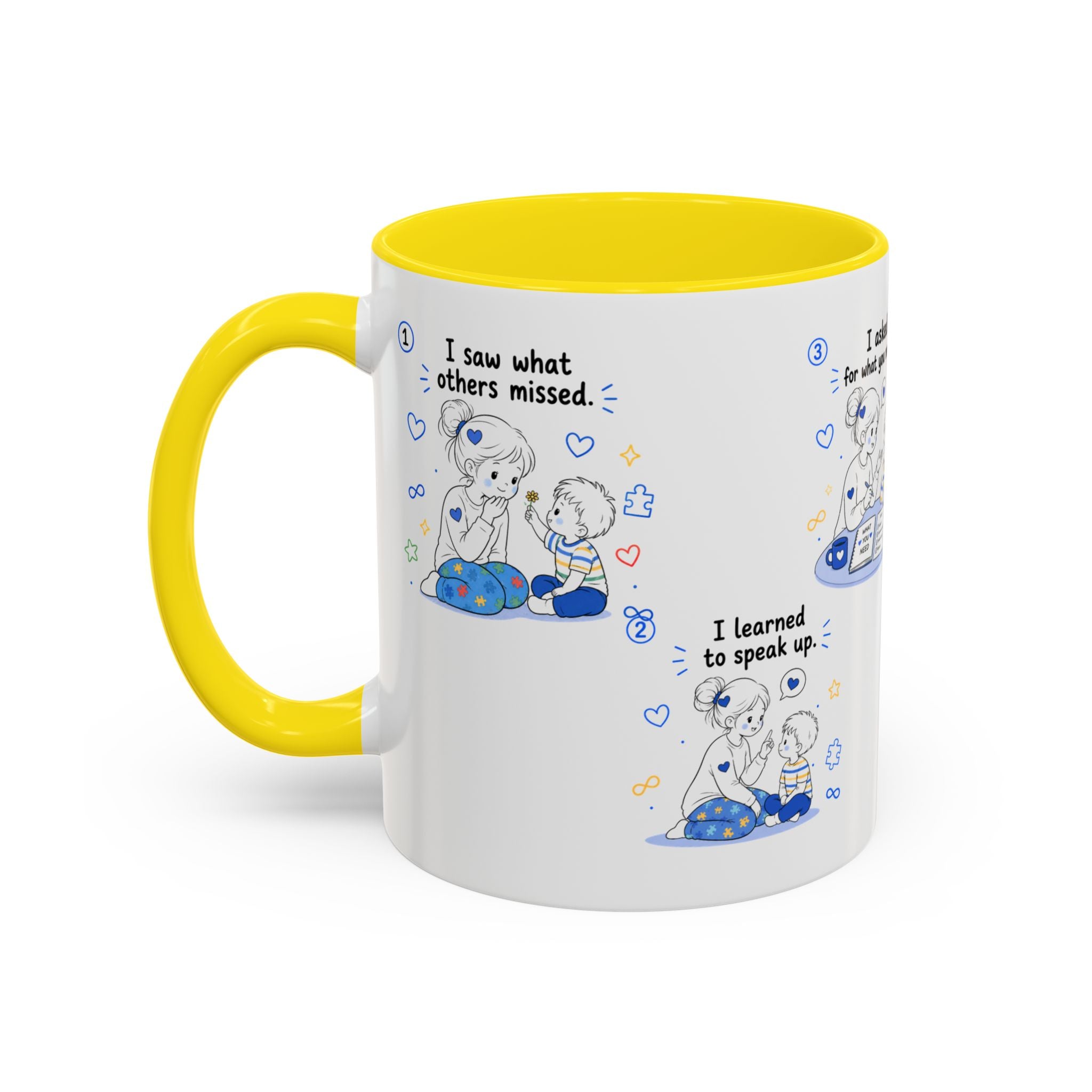 I Became Braver Illustration Coffee Mug | Supportive Friendship Quotes