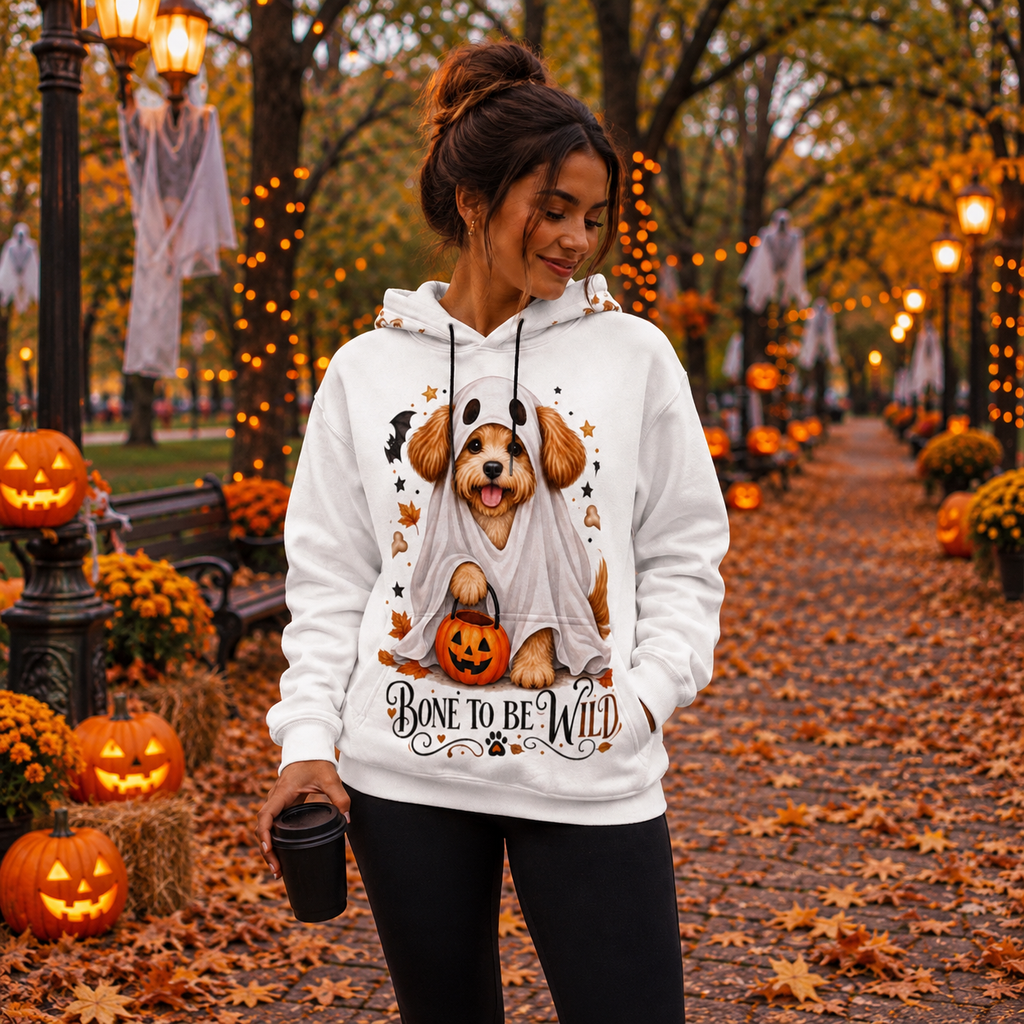 Ghost Dog Halloween Hoodie With Ears | Bone To Be Wild