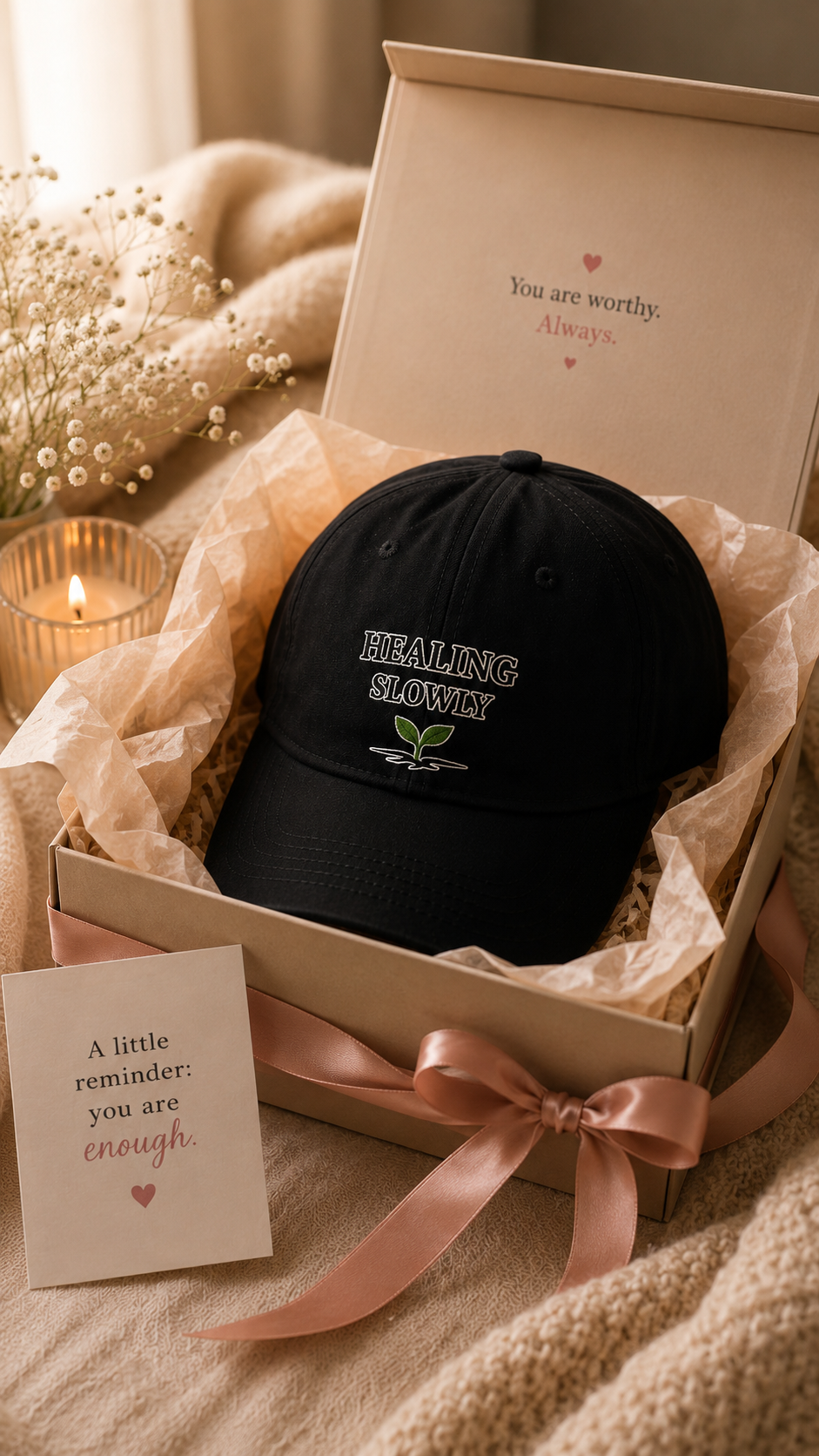 Healing Slowly Embroidered Cap | Recovery & Growth Hat