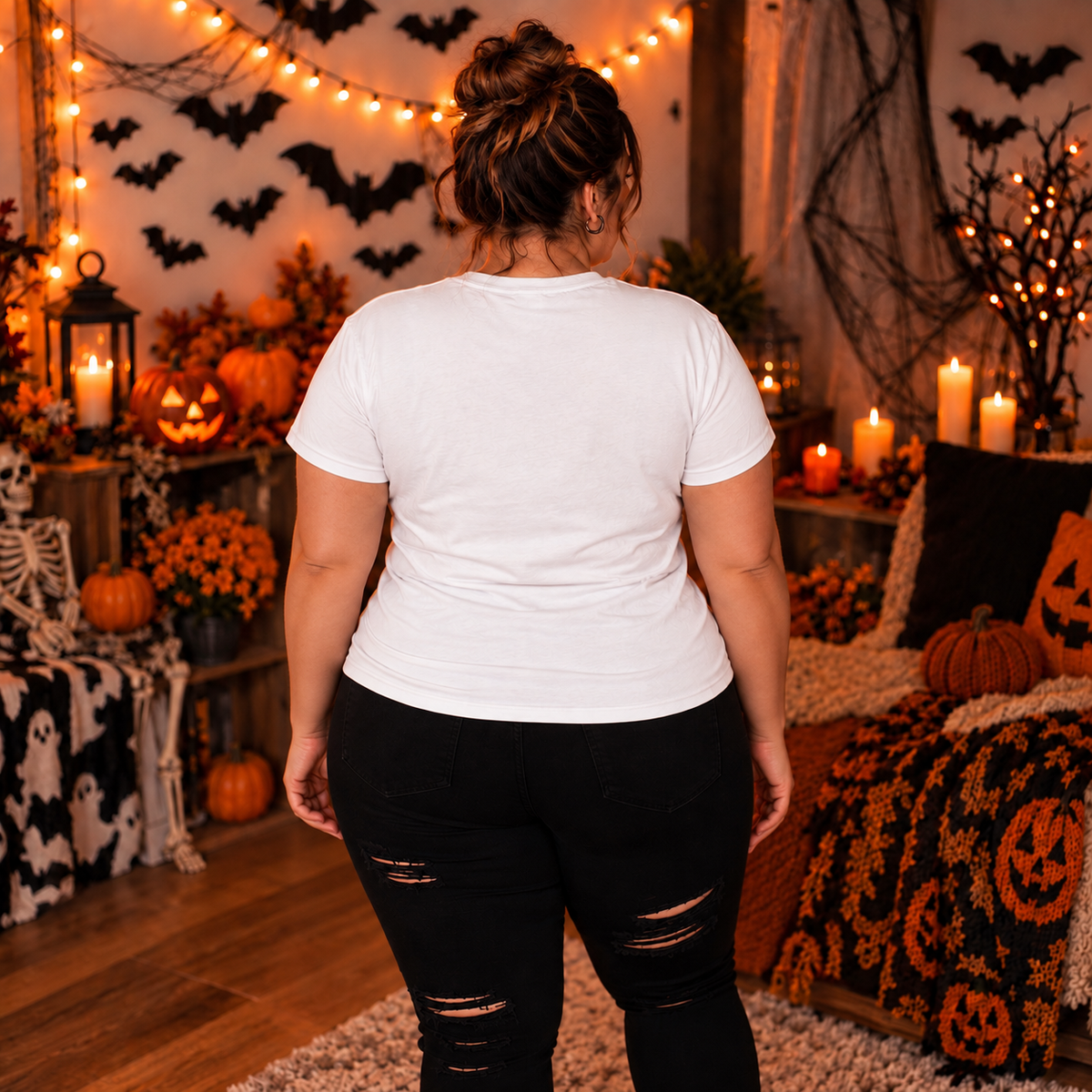 “Tiny But Terrifying” Chihuahua Halloween T-Shirt – Women’s Cotton Tee