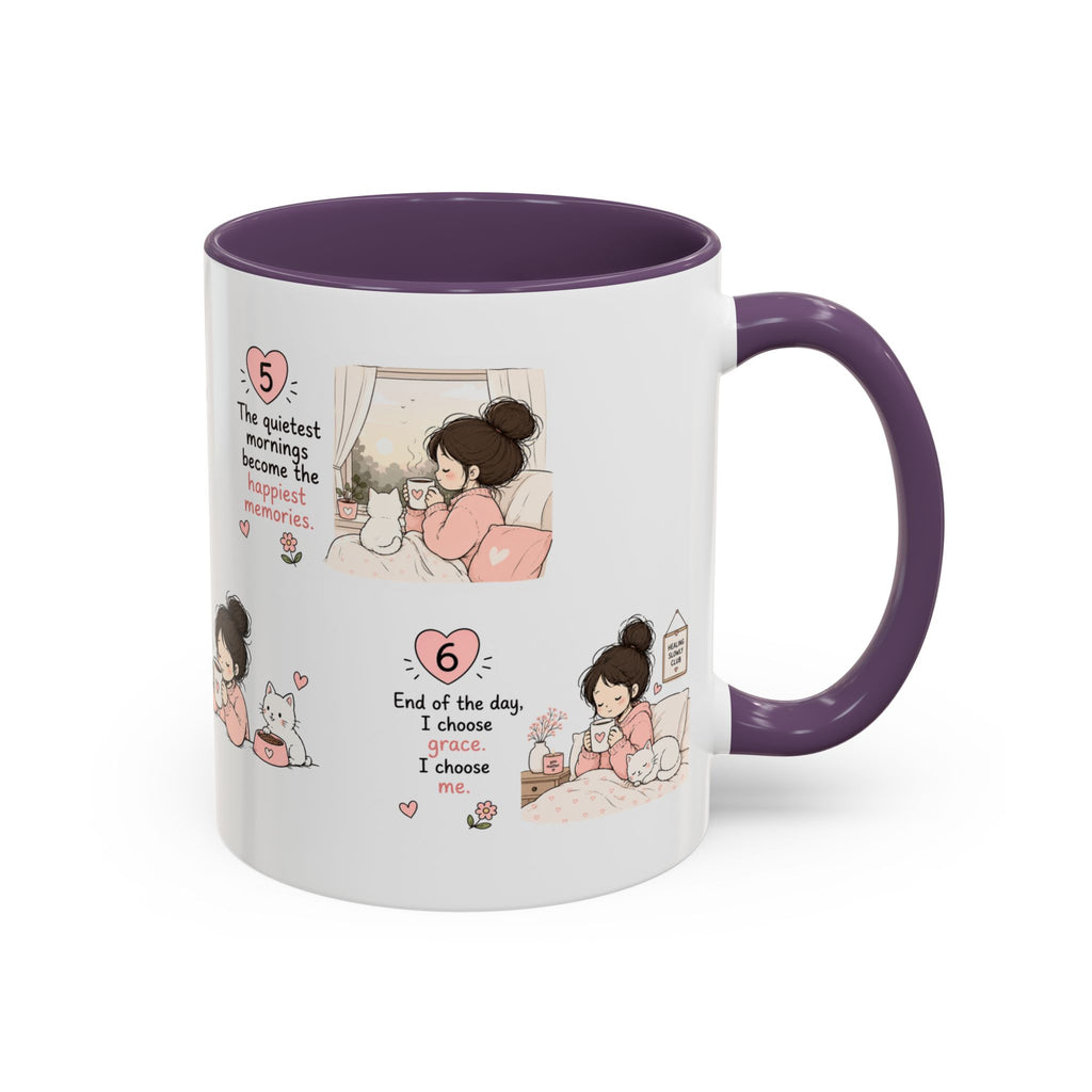 Morning With My Cat Mug | Cute Cat Lover Coffee Mug | Cozy Cat Mom Gift | Doodle Story Mug