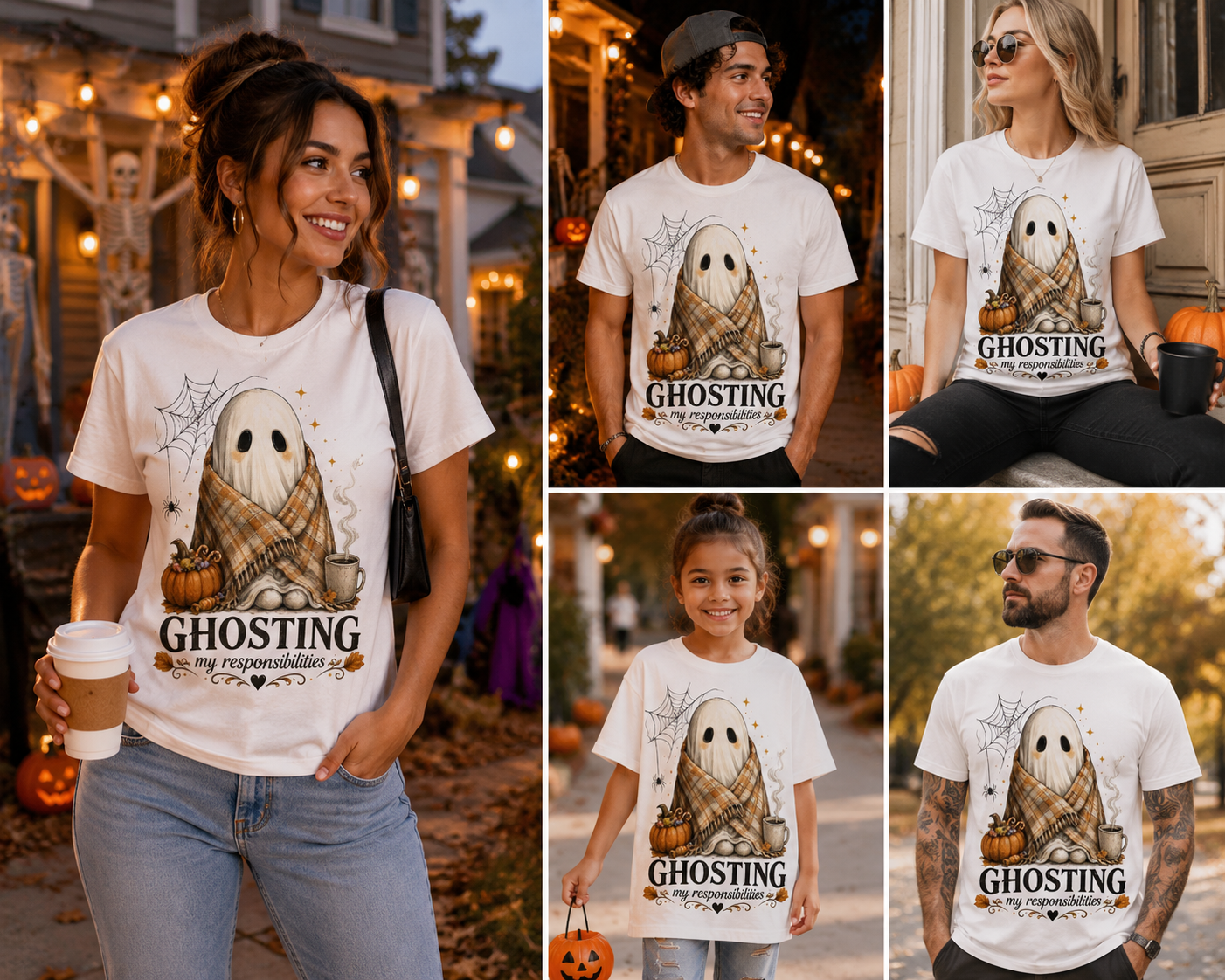 Ghosting My Responsibilities™ Cute Halloween T-Shirt