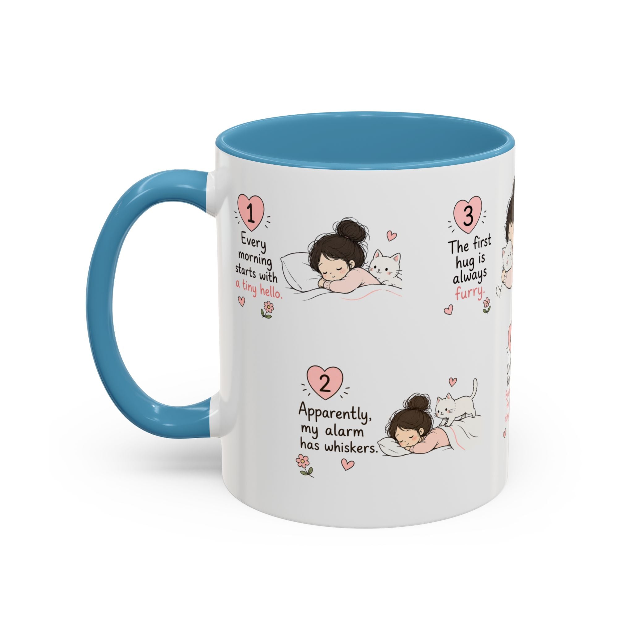 Morning With My Cat Mug | Cute Cat Lover Coffee Mug | Cozy Cat Mom Gift | Doodle Story Mug