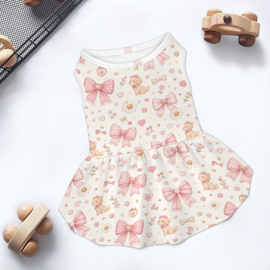 Pink Bow Garden Pet Dress – Plus Size Ruffle Dress