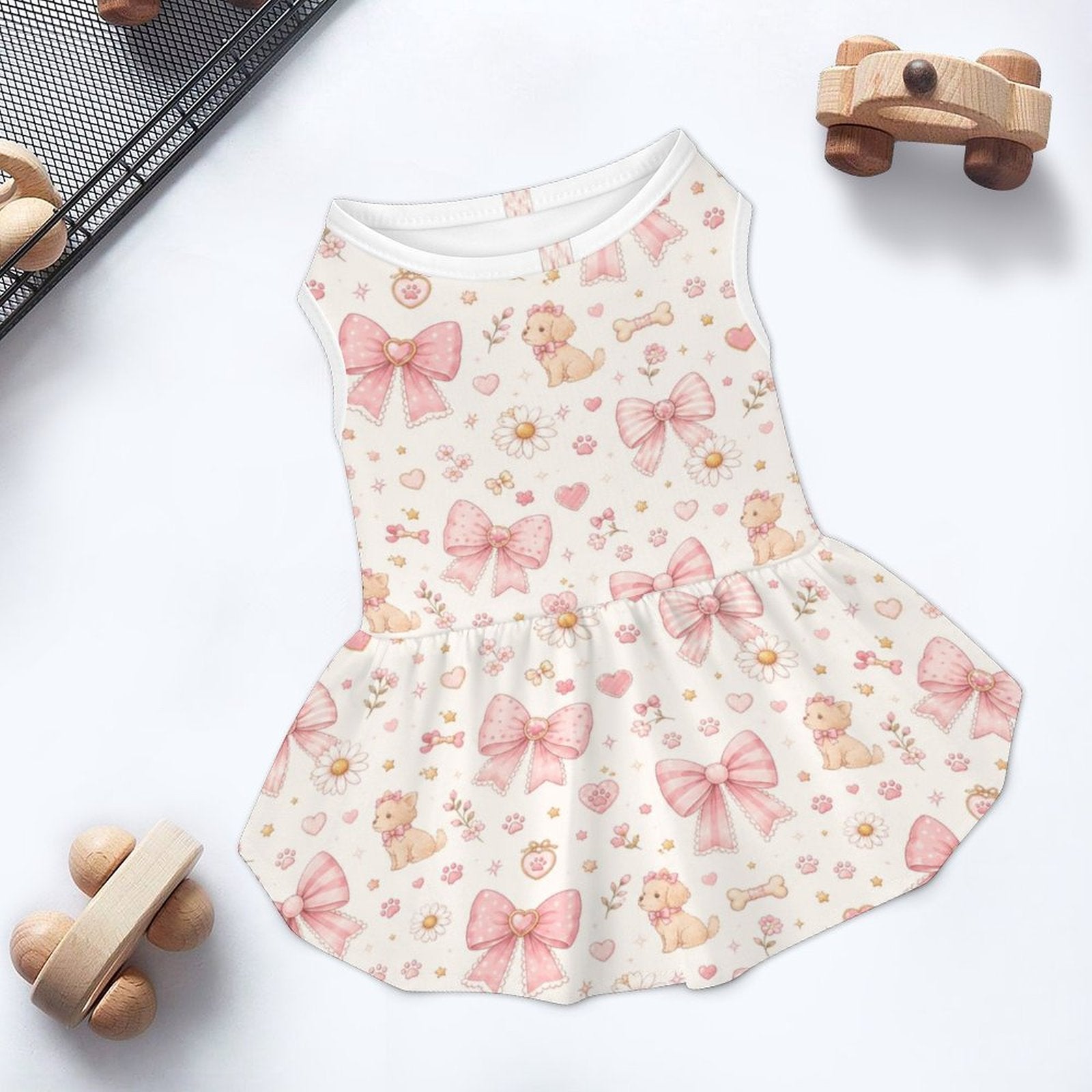 Pink Bow Garden Pet Dress – Plus Size Ruffle Dress