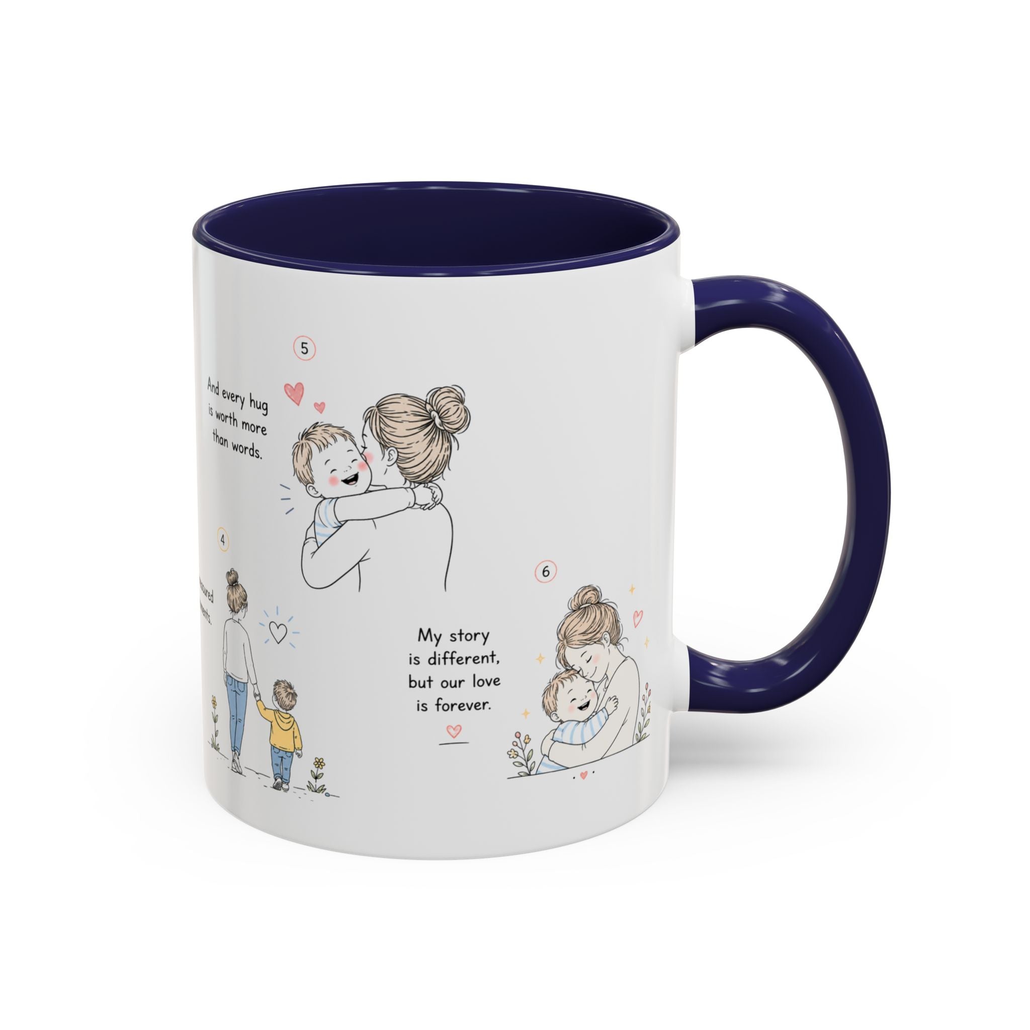 Heartfelt Mother and Child Illustration Mug | Accent Coffee Mug