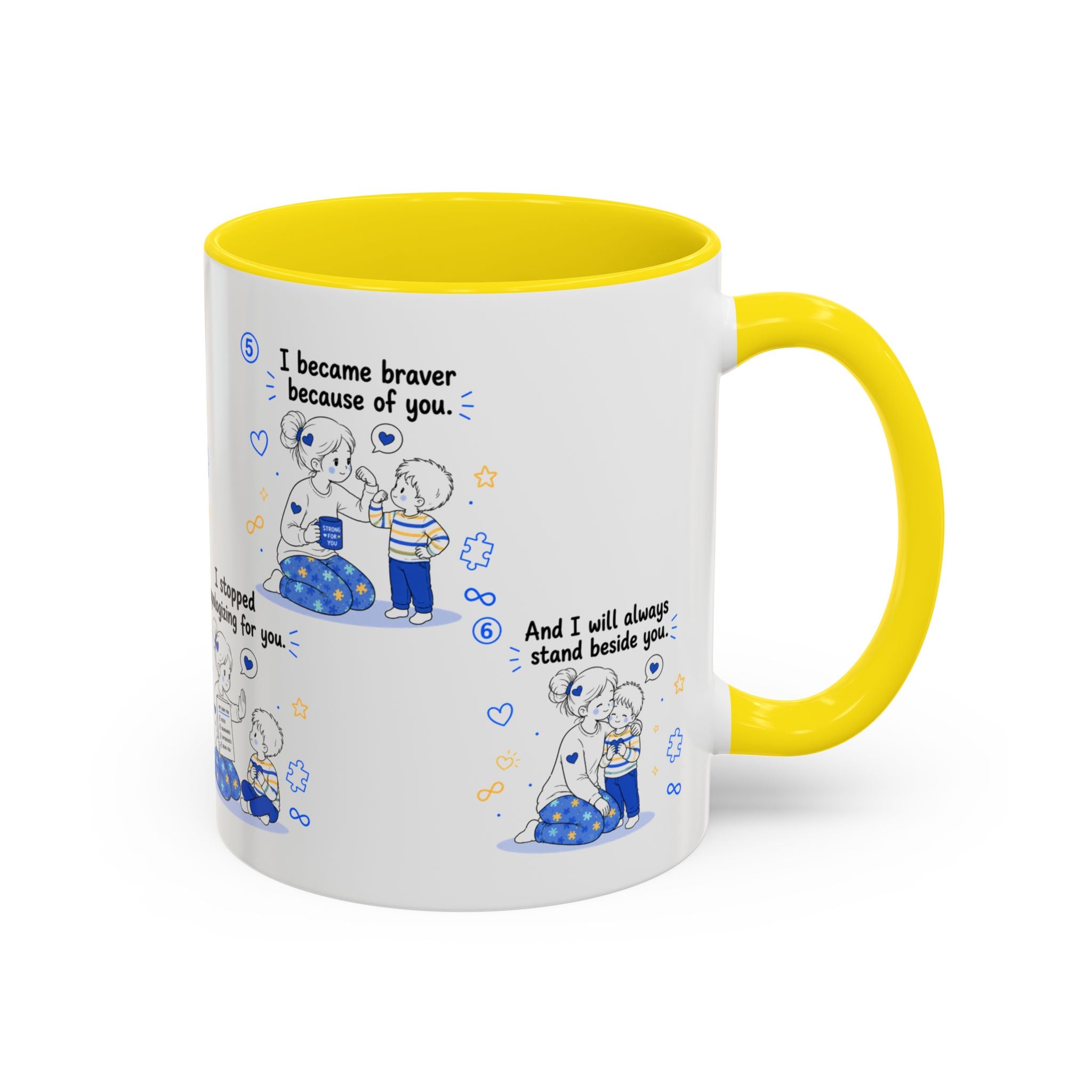 I Became Braver Illustration Coffee Mug | Supportive Friendship Quotes