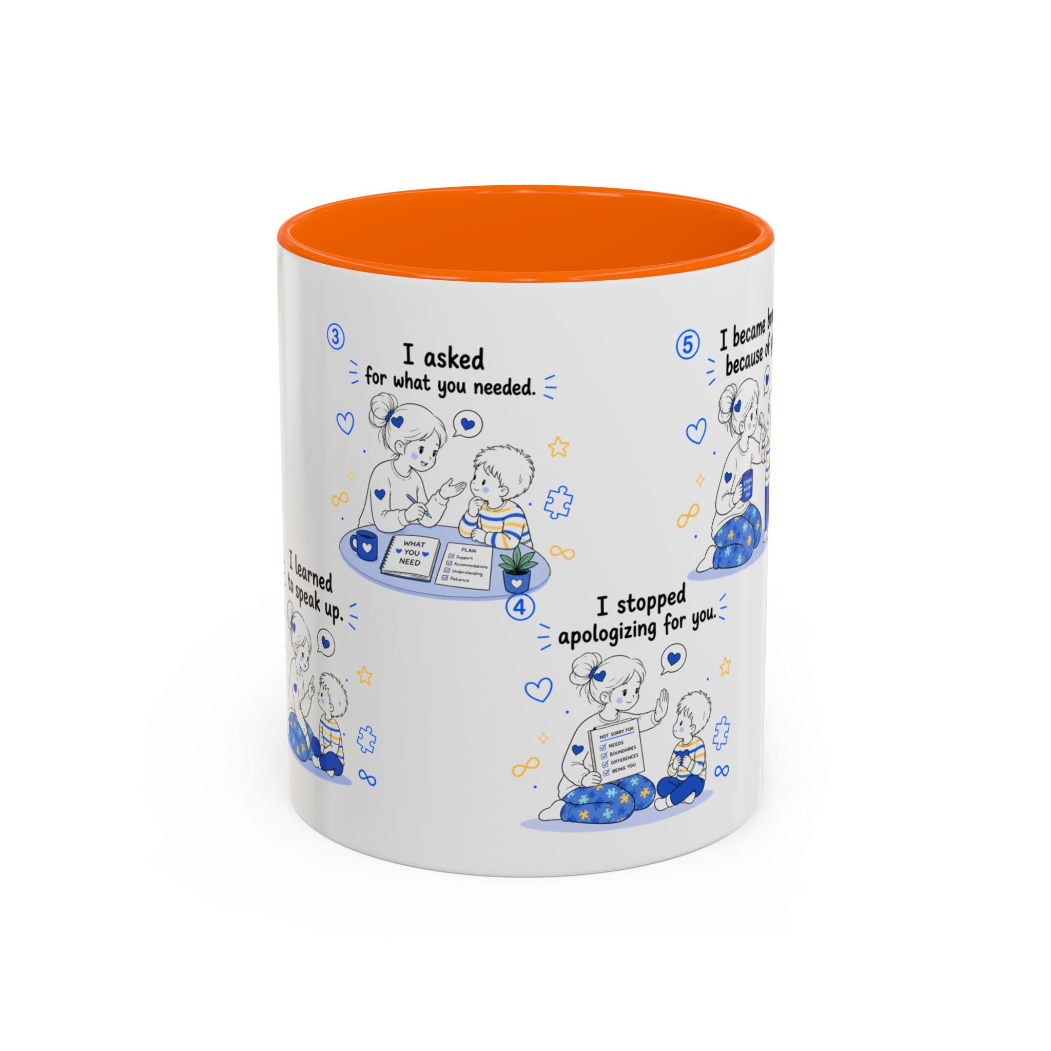 I Became Braver Illustration Coffee Mug | Supportive Friendship Quotes