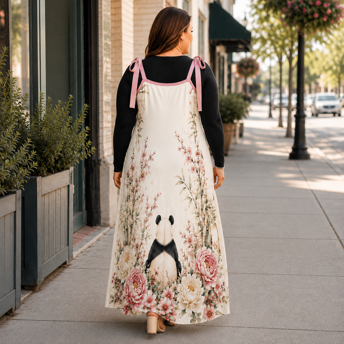 Blush Panda Garden Maxi Dress – Floral Panda Dress