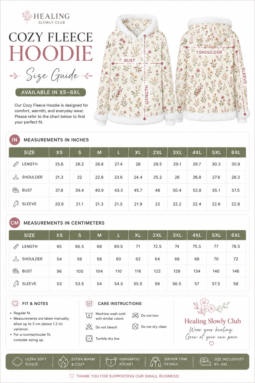 Woodland Friends Cozy Fleece Hoodie