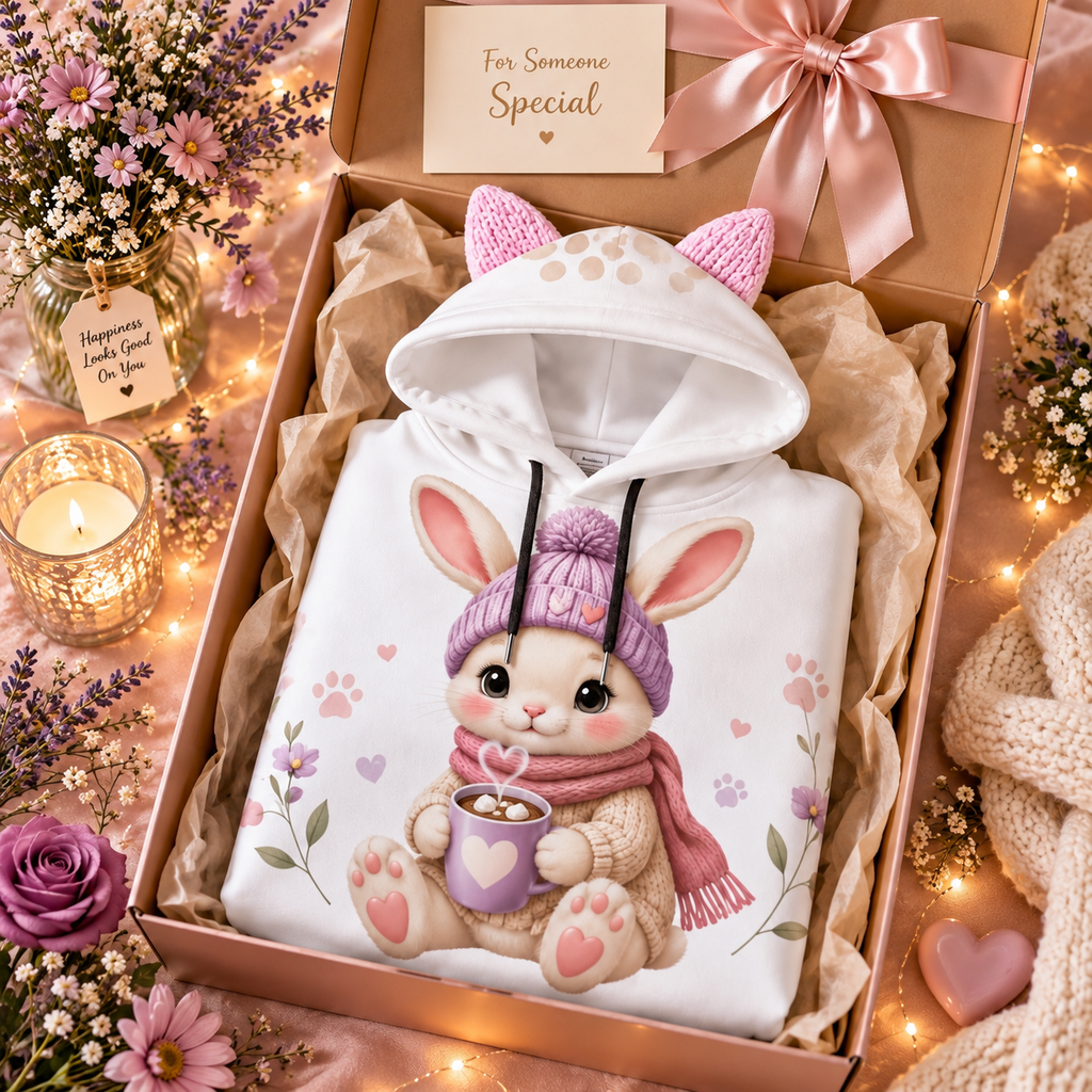 Cozy Bunny Women’s Hoodie with Ears