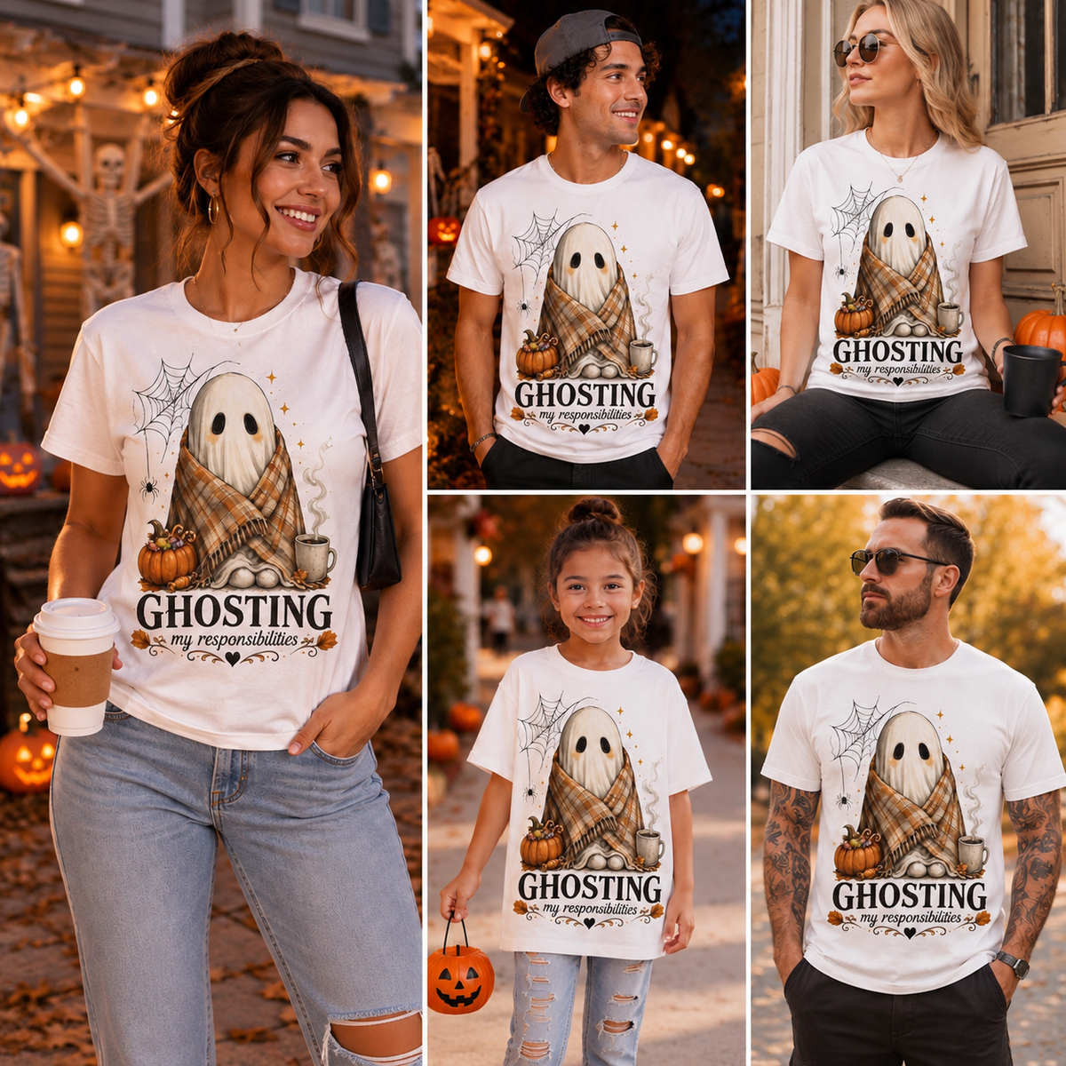 Ghosting My Responsibilities T-Shirt | Funny Halloween Ghost Tee