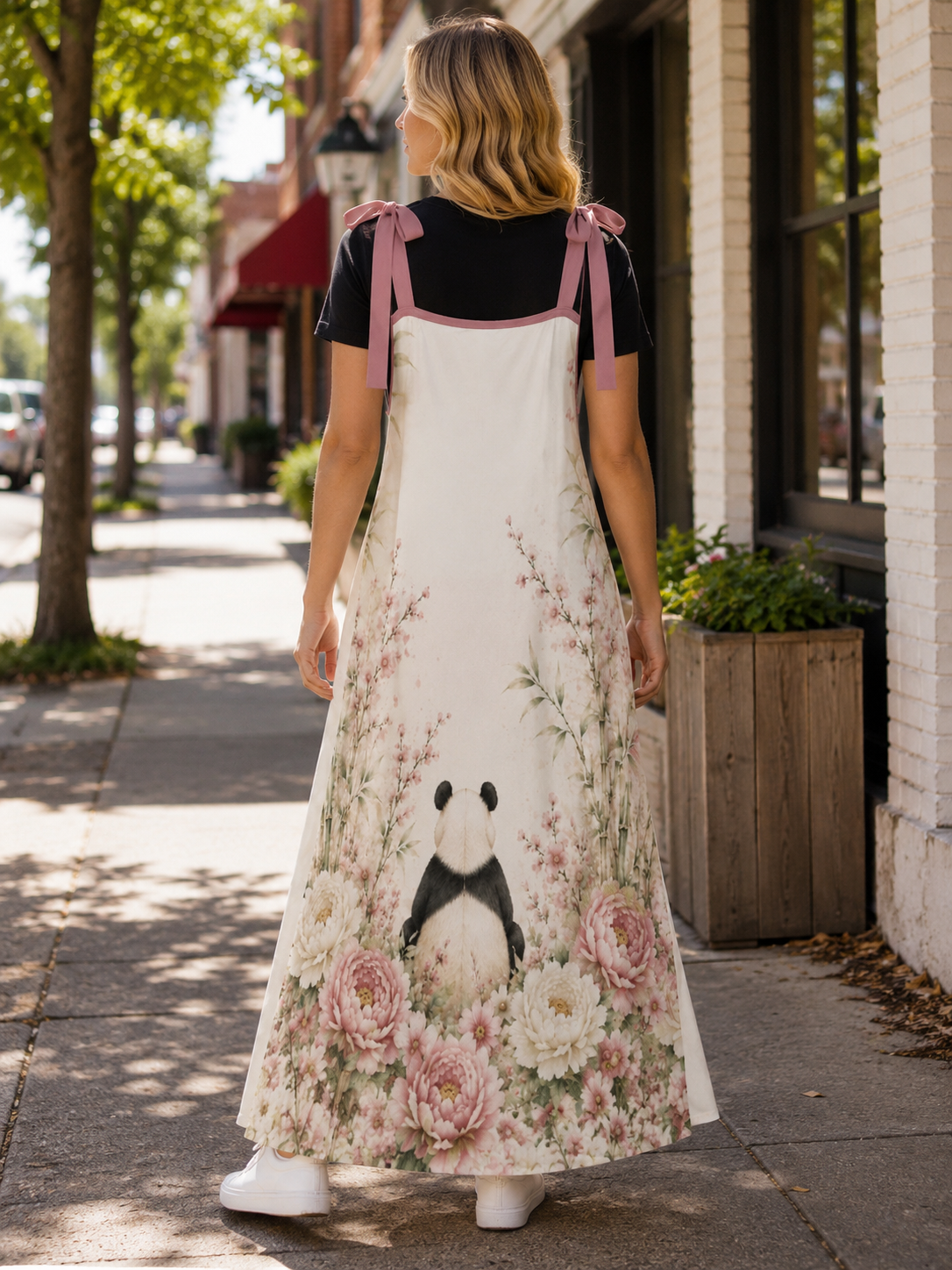 Blush Panda Garden Maxi Dress – Floral Panda Dress