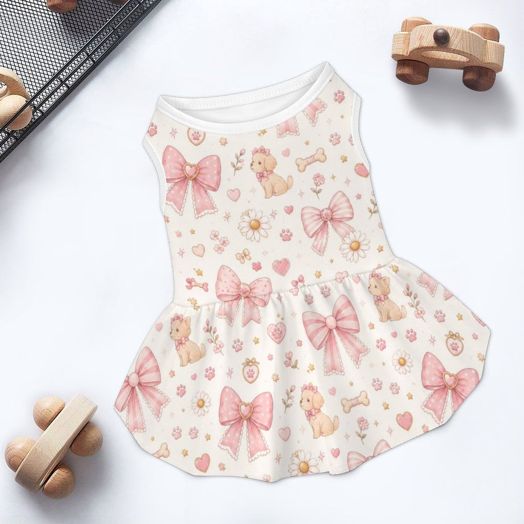 Sweet Bow Ruffle Dog Dress – Small Dog Sizes 2XS–L