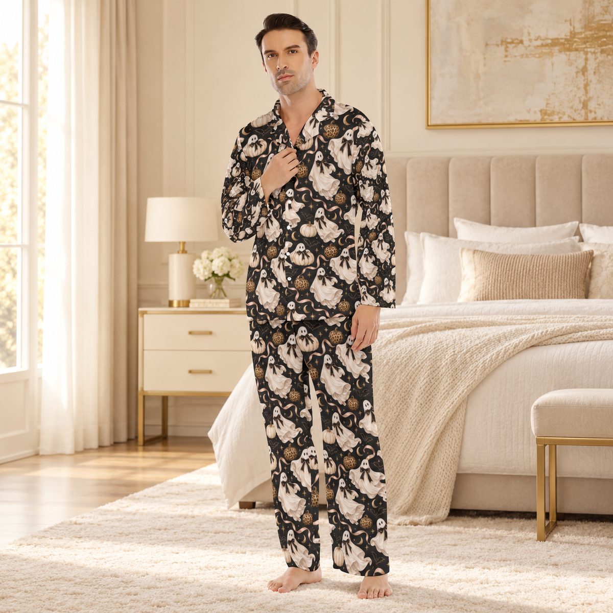 Boo Noir Men’s Halloween Pajama Set