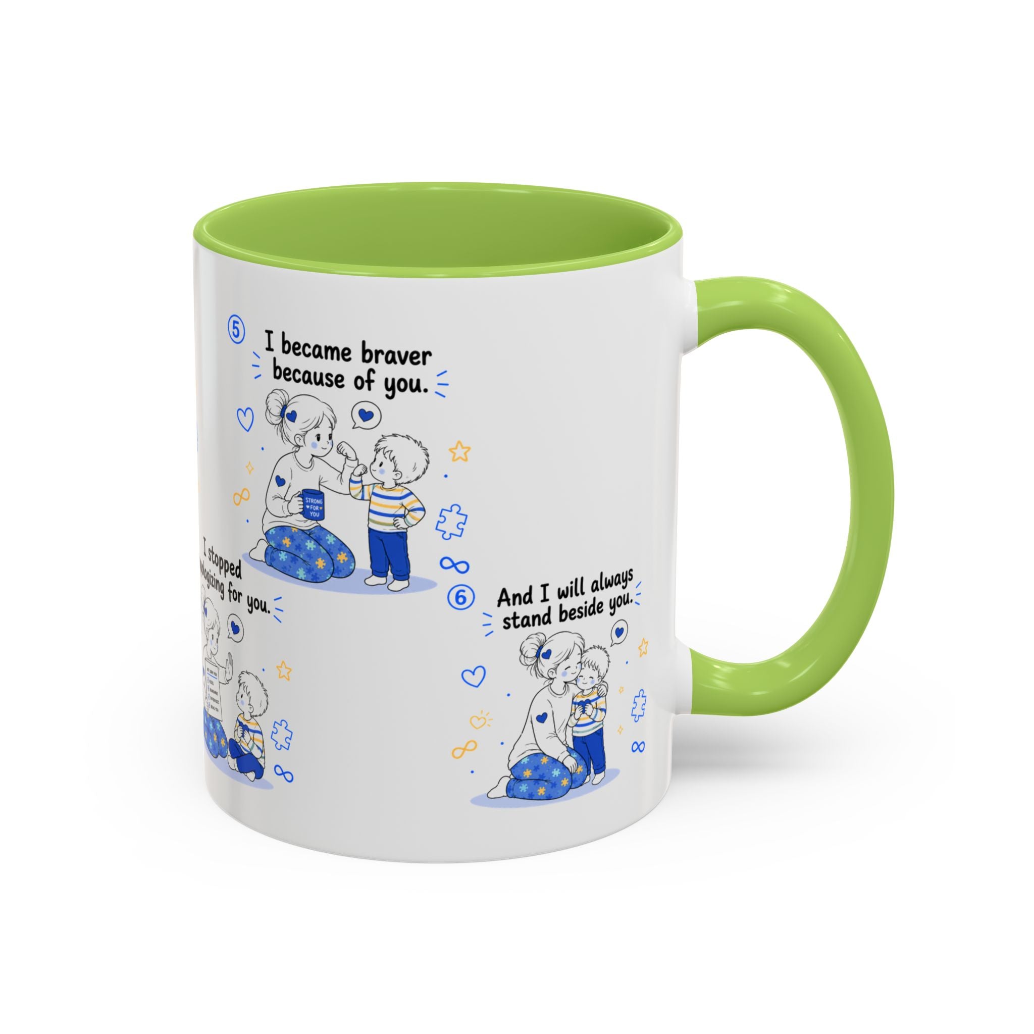 I Became Braver Illustration Coffee Mug | Supportive Friendship Quotes