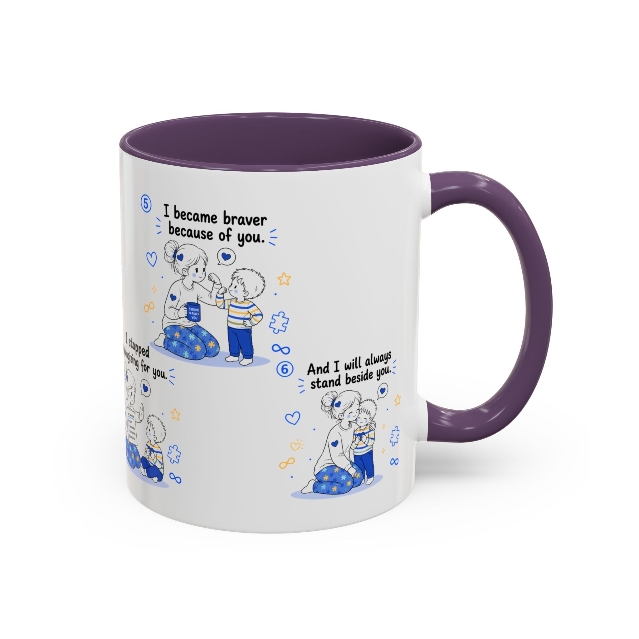 I Became Braver Illustration Coffee Mug | Supportive Friendship Quotes