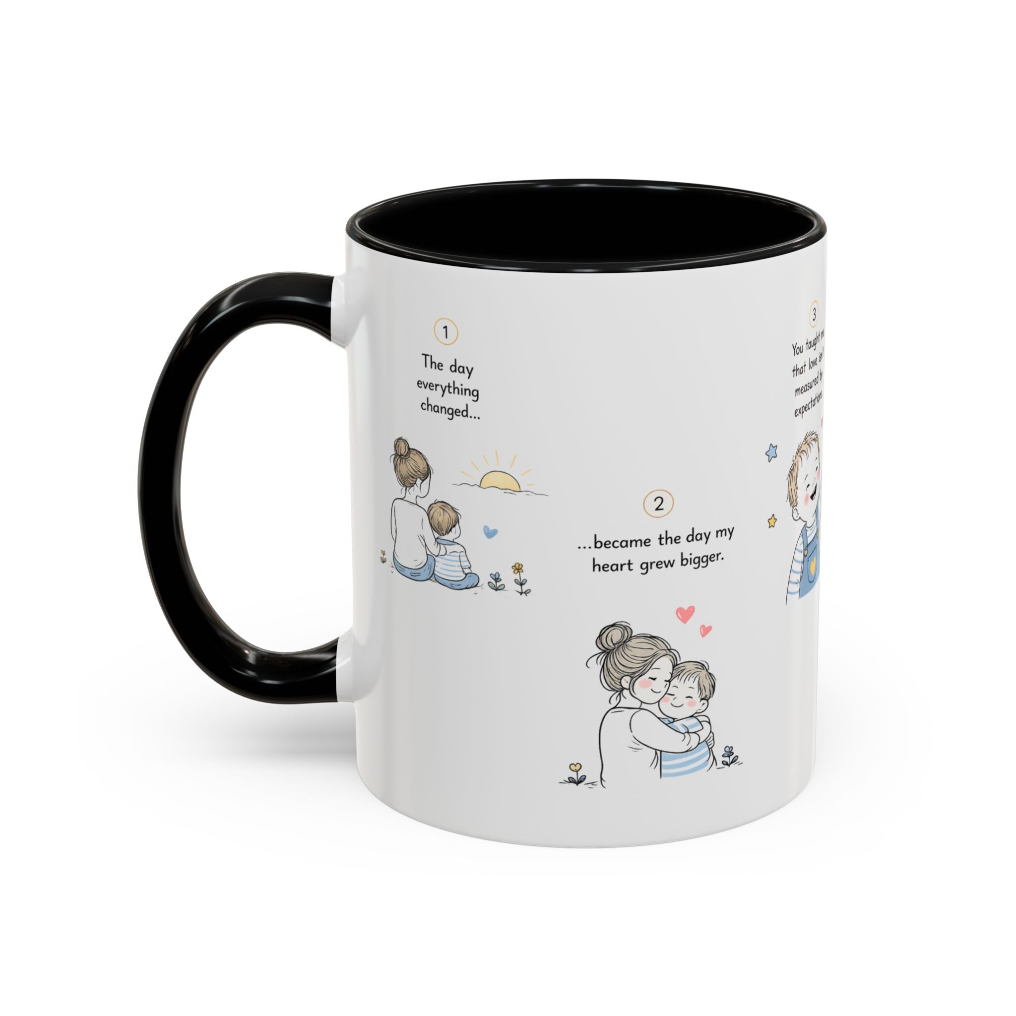 Heartfelt Mother and Child Illustration Mug | Accent Coffee Mug