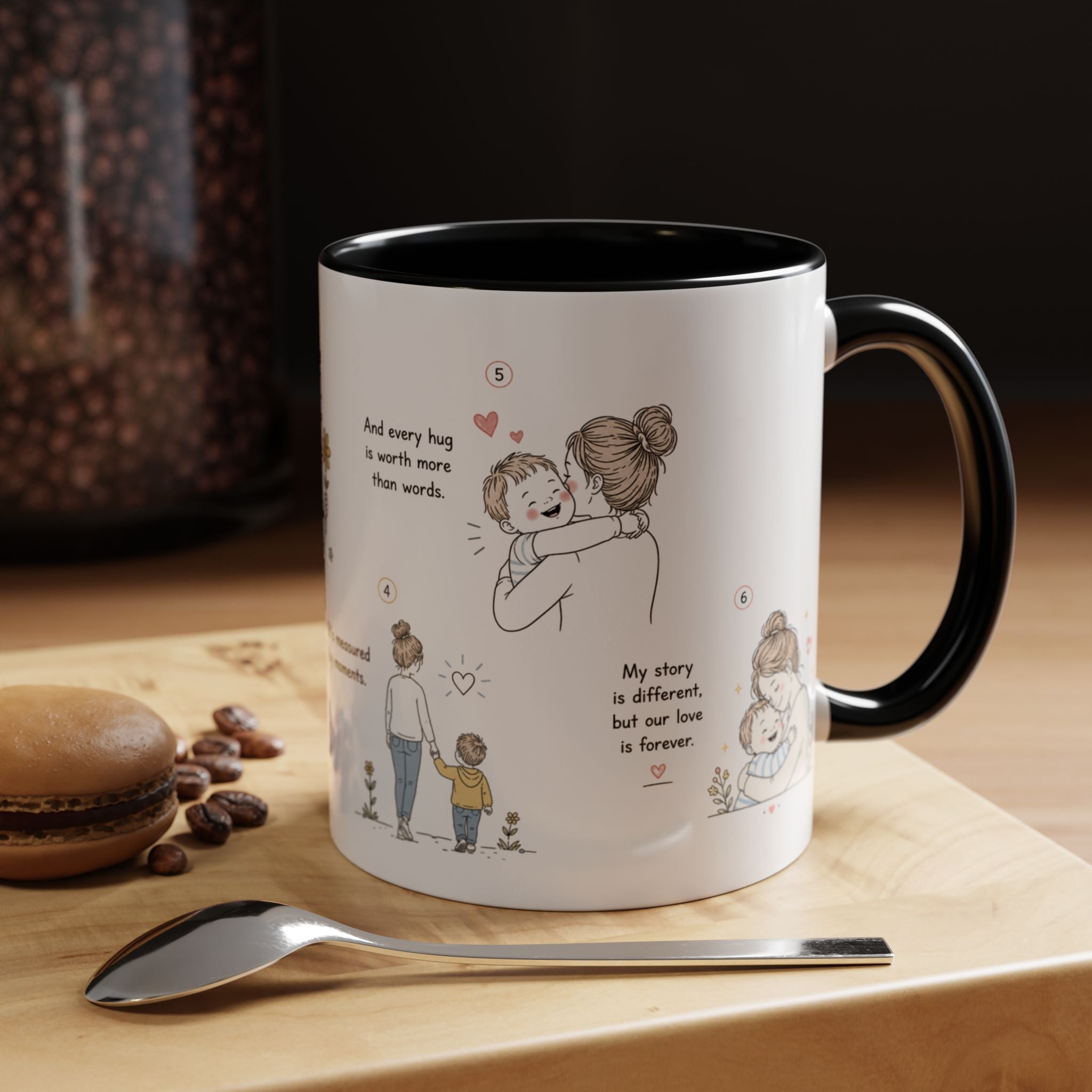 Heartfelt Mother and Child Illustration Mug | Accent Coffee Mug