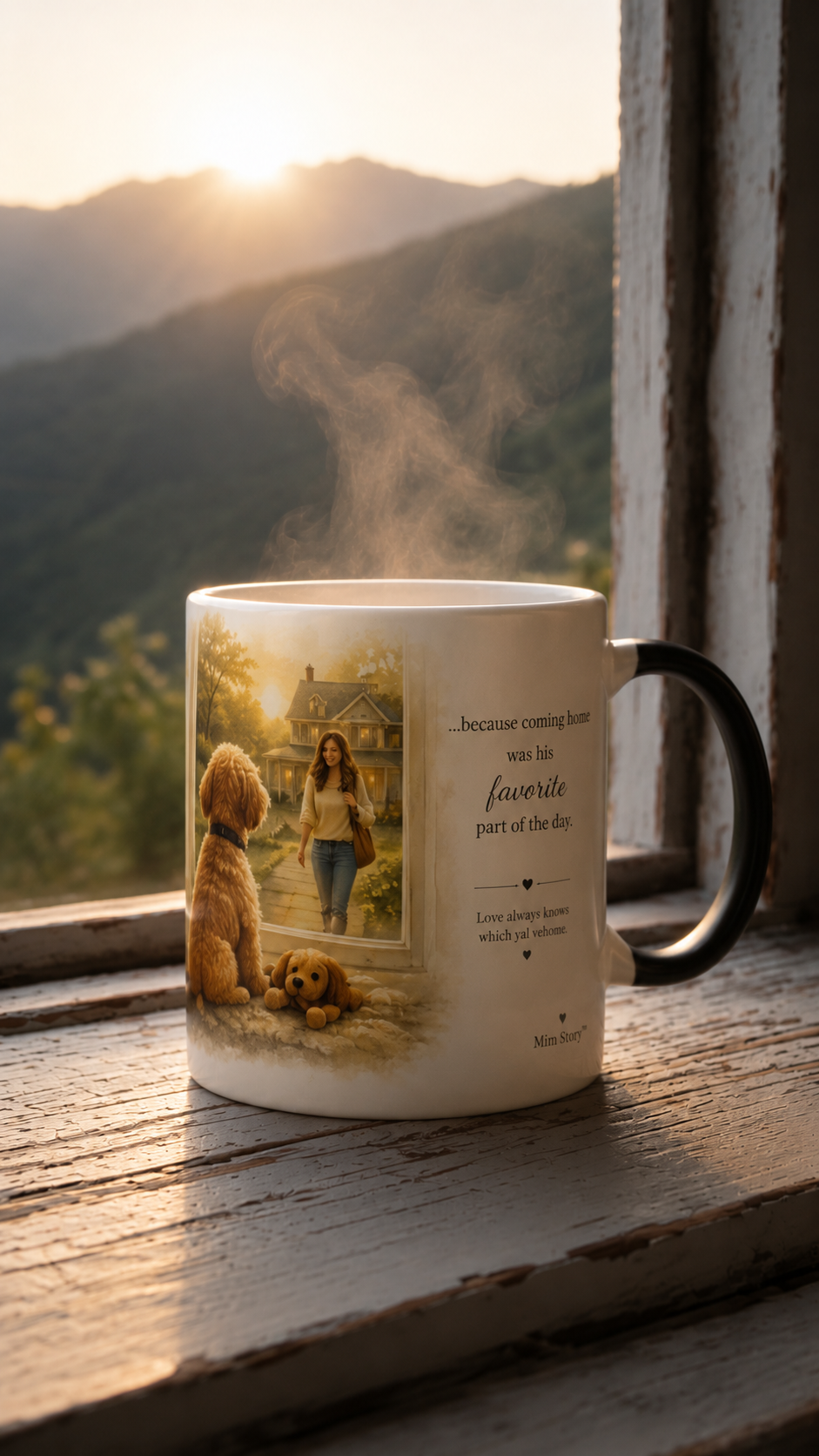 Waiting for You™ Color-Changing Dog Mug | Heat Reveal Mini Story, 11 oz