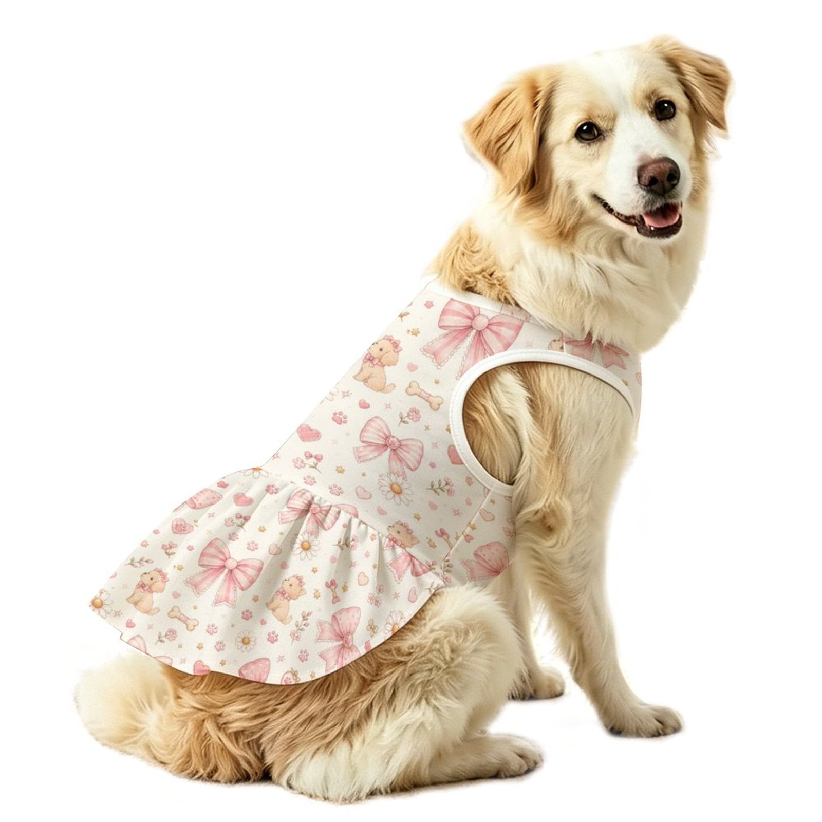 Pink Bow Garden Pet Dress – Plus Size Ruffle Dress