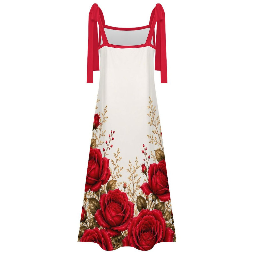180gsm Ankle-length Slip Dress with Straps(All-Over Printing)