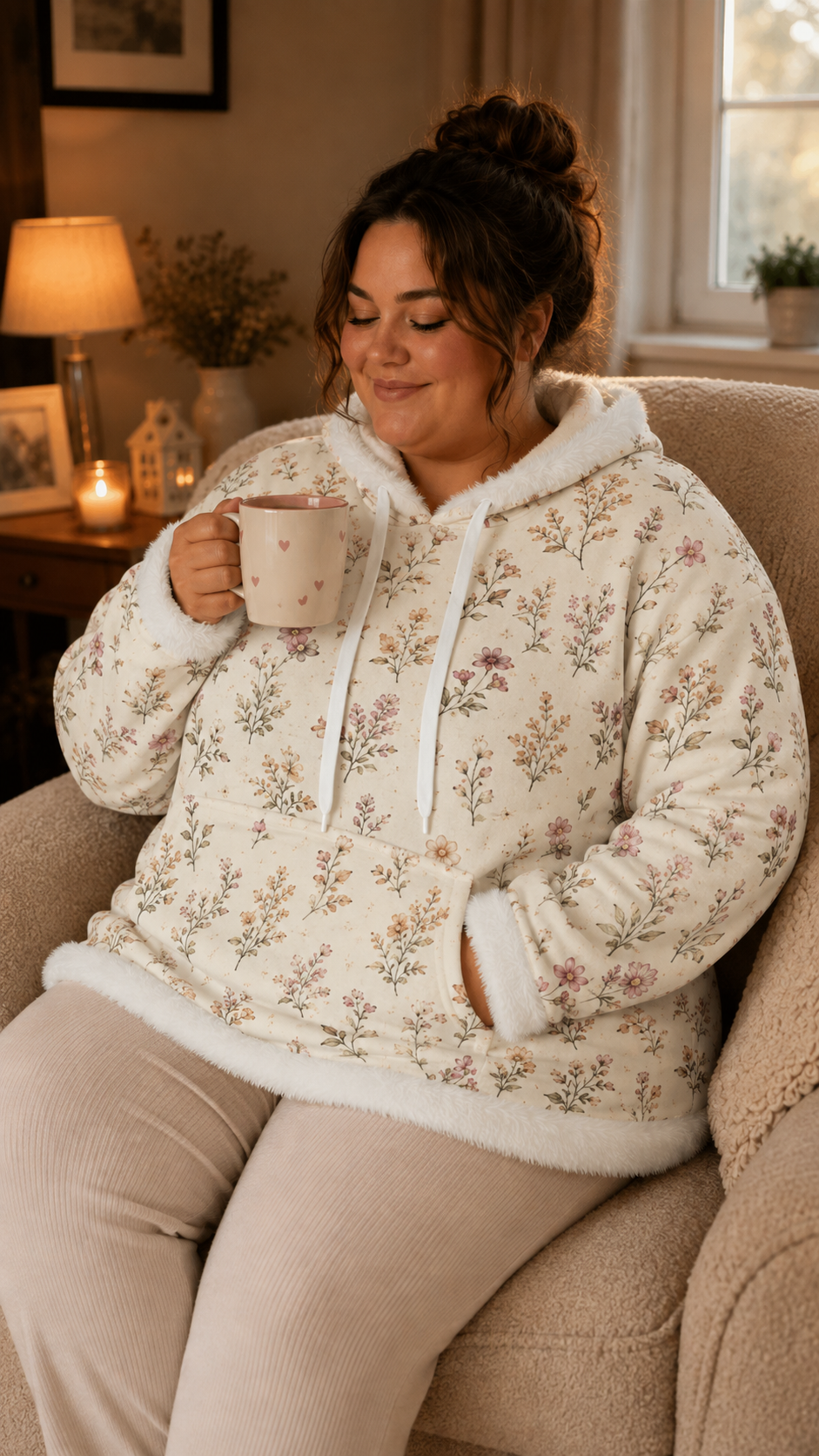 Healing Flowers Cozy Fleece Hoodie