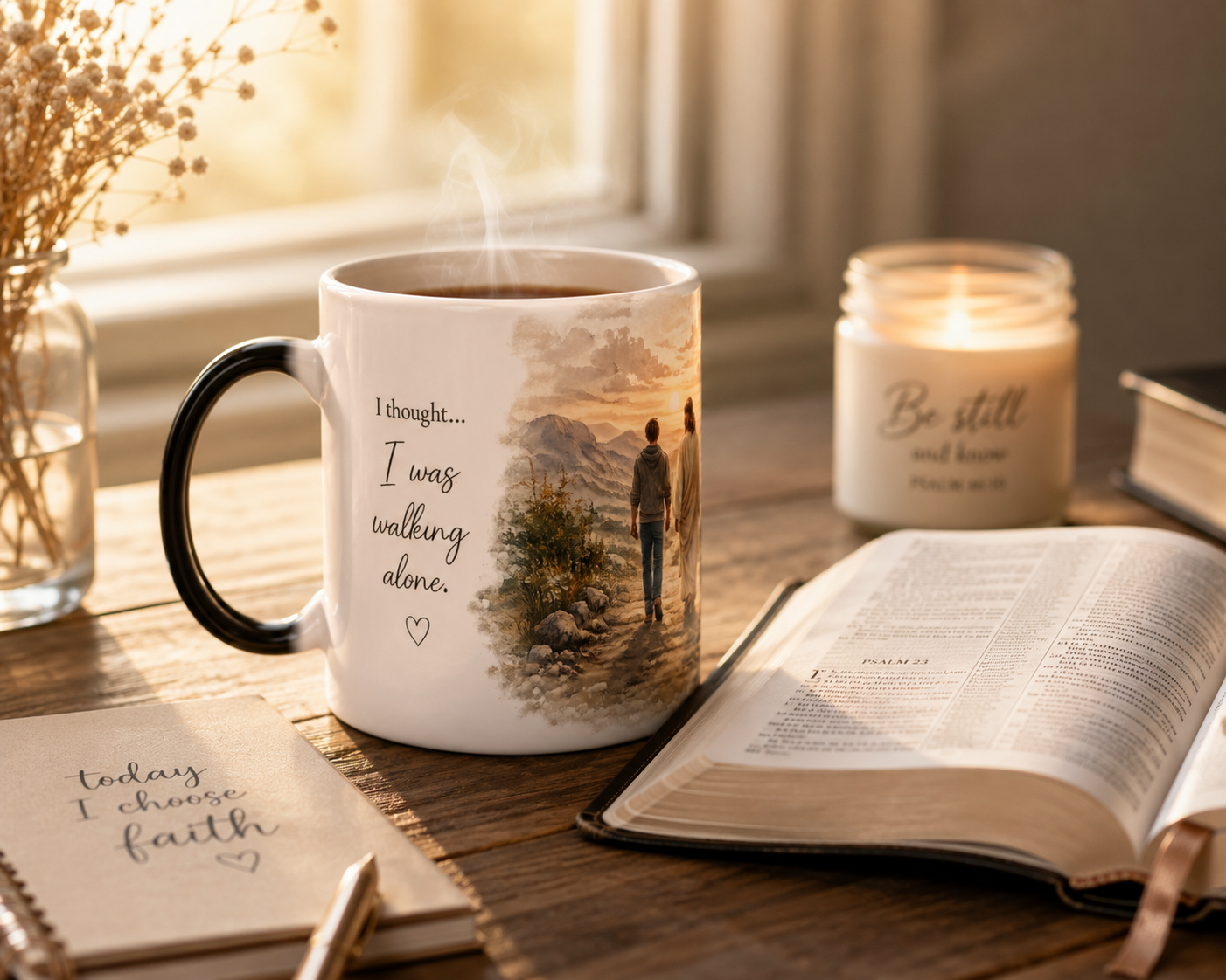 He Never Left™ | Christian Color-Changing Mug | Magic Story Mug