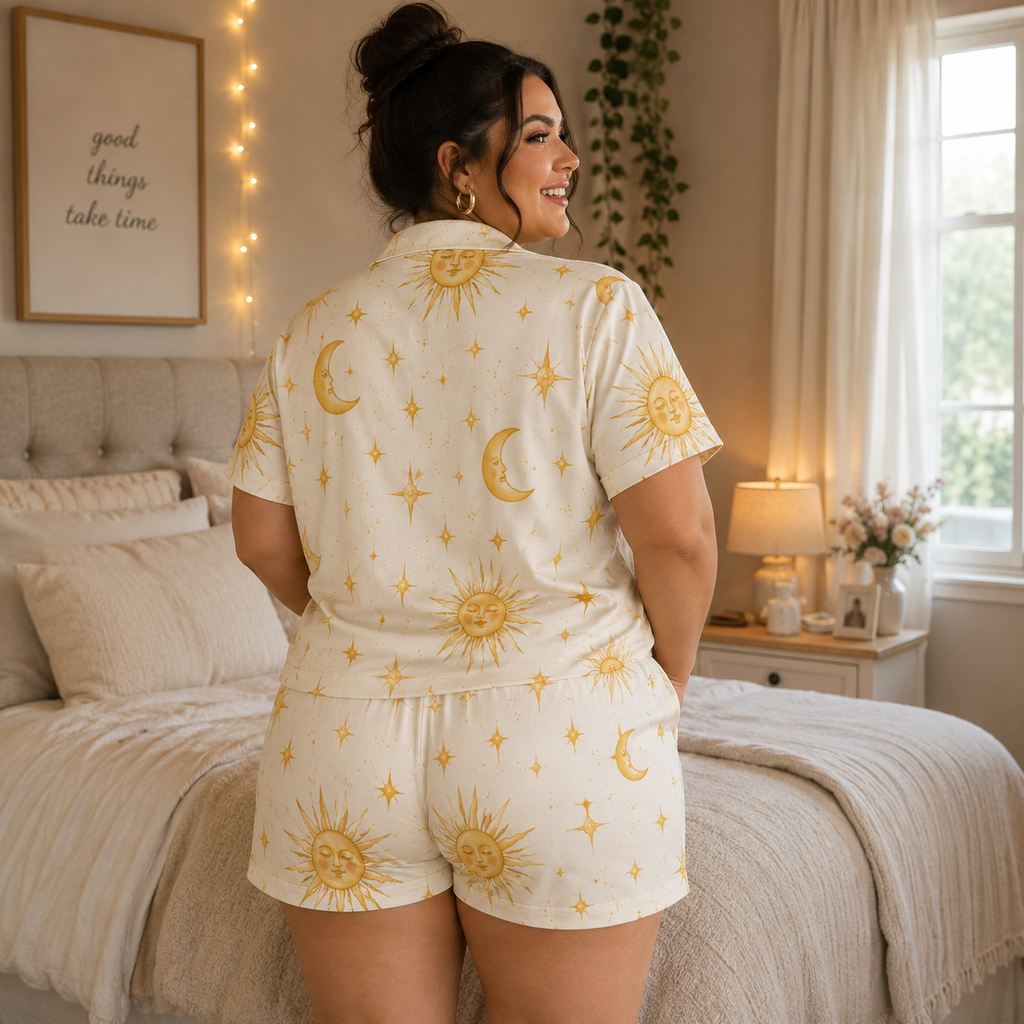 Sunshine Bestie Satin Pajama Set