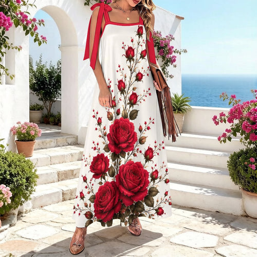 180gsm Ankle-length Slip Dress with Straps(All-Over Printing)